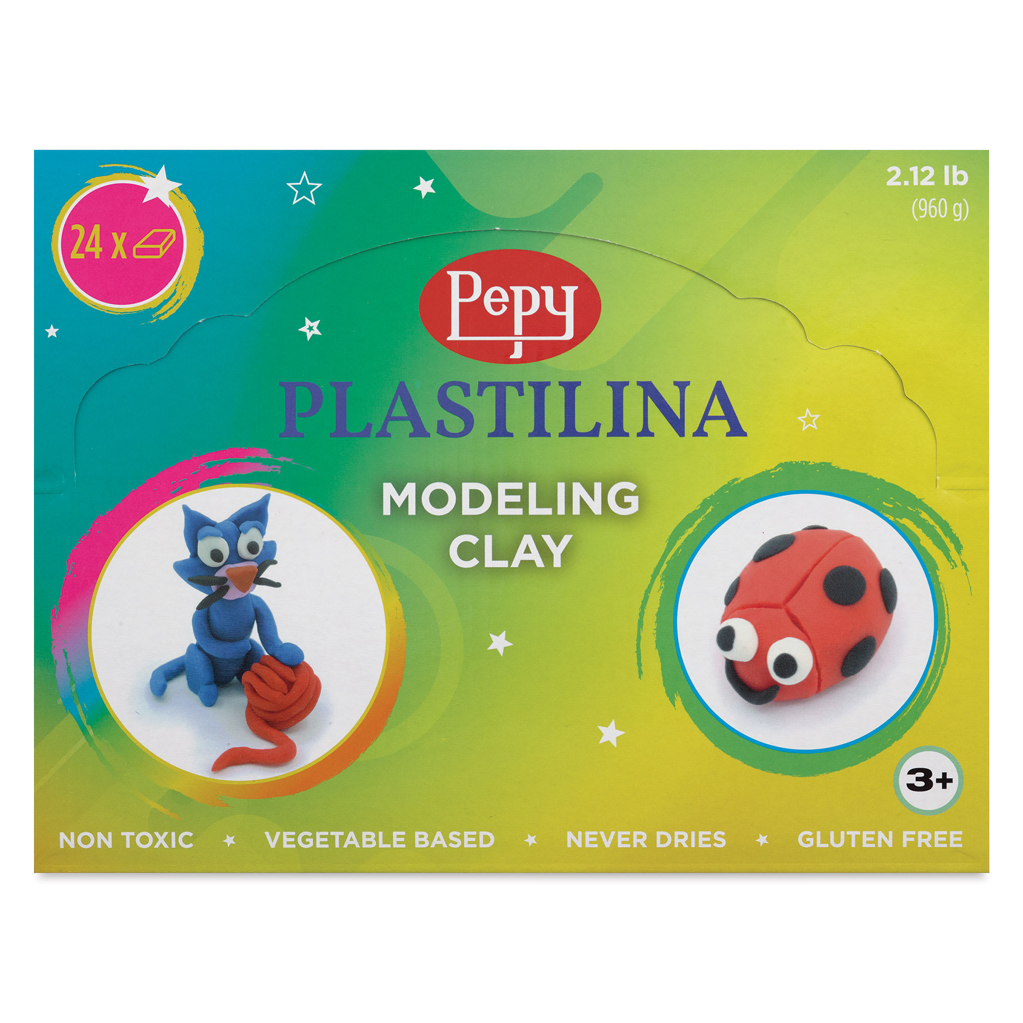 Pepy Plastilina Modeling Clay - Assorted Colors, 1.4 oz, Pkg