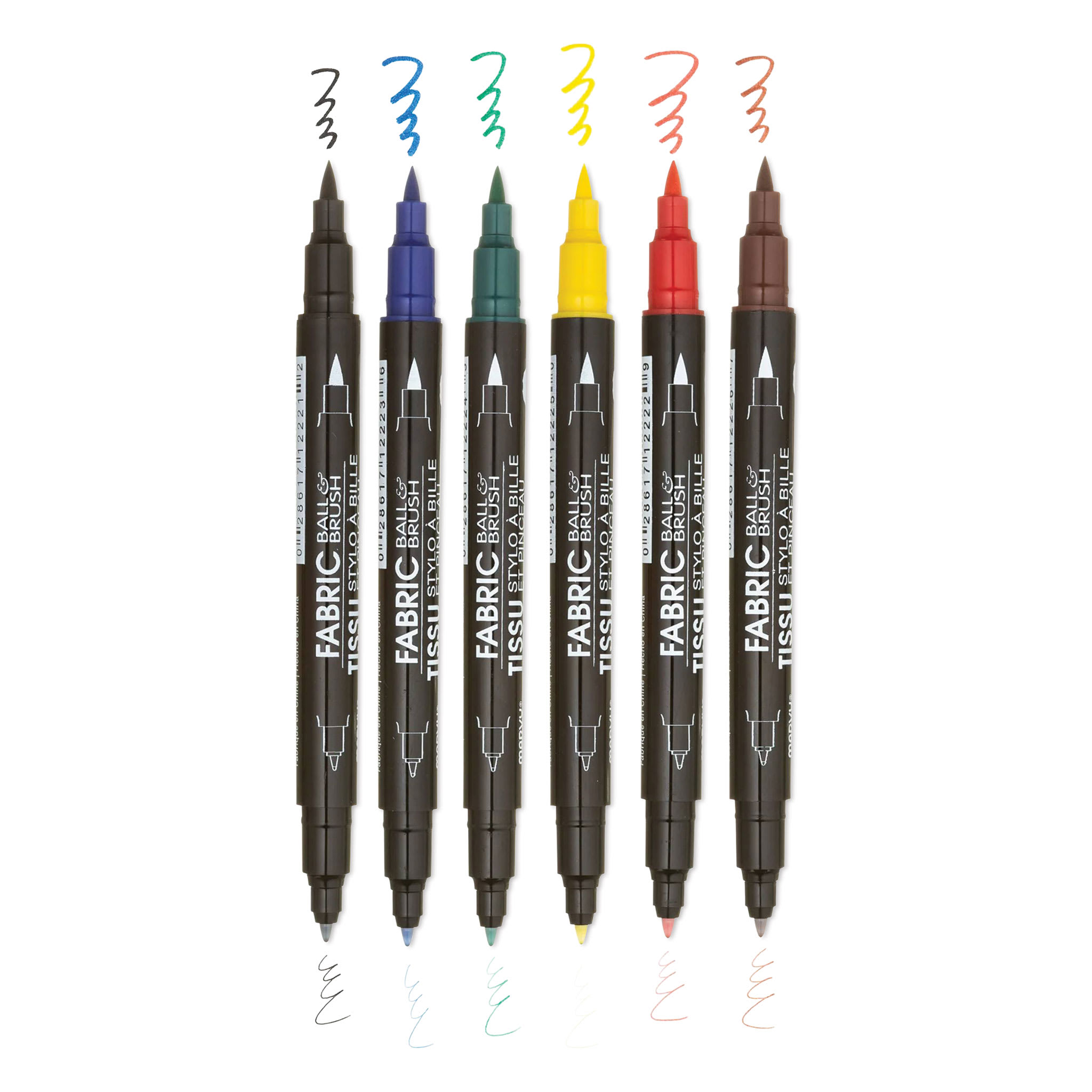 Marvy Uchida Dual-Tipped Ball & Brush Fabric Markers