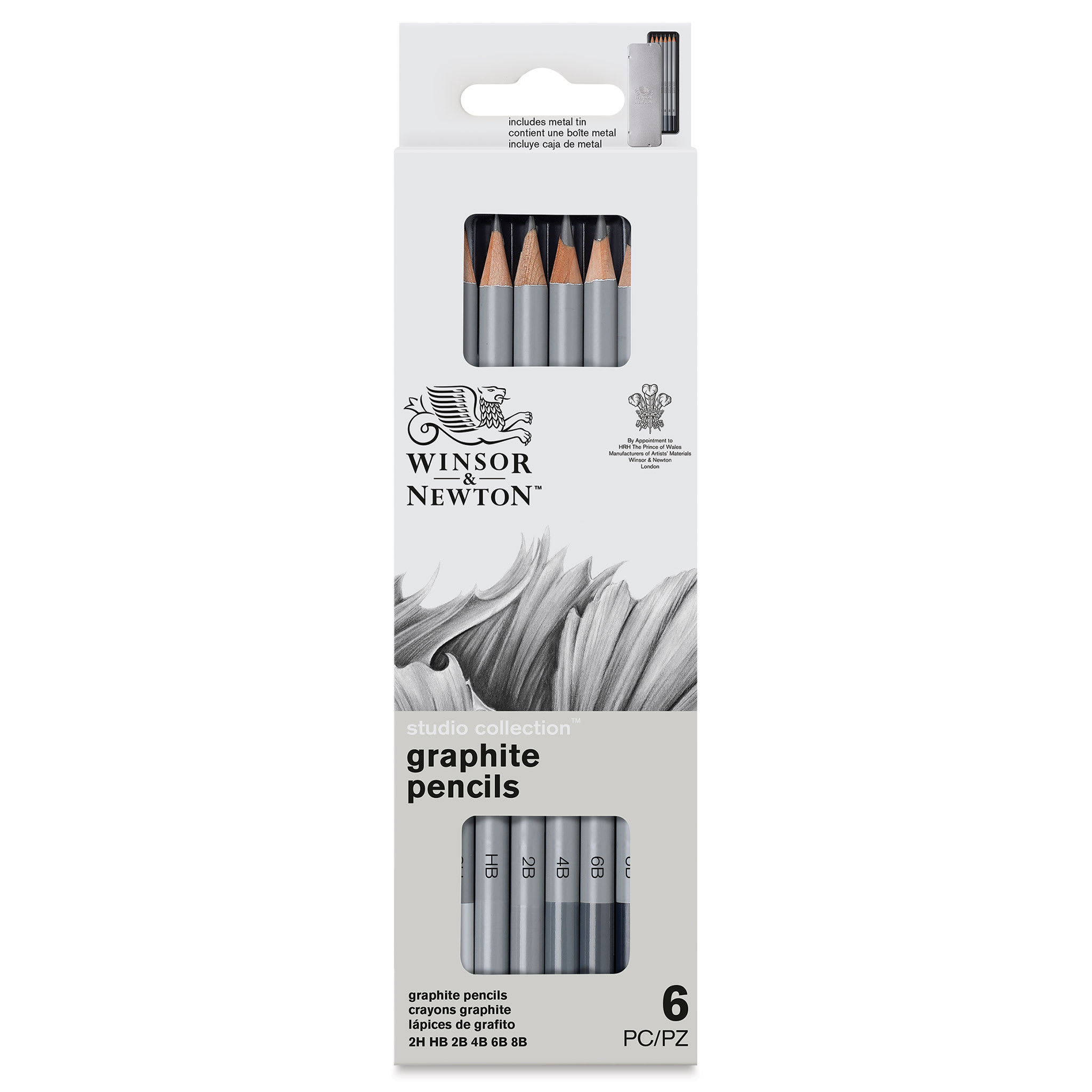 Winsor & Newton Studio Collection Graphite Pencils - Set of 6, front of the packaging