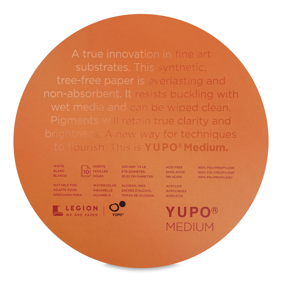 Legion Yupo Synthetic Paper Round Paper Packs