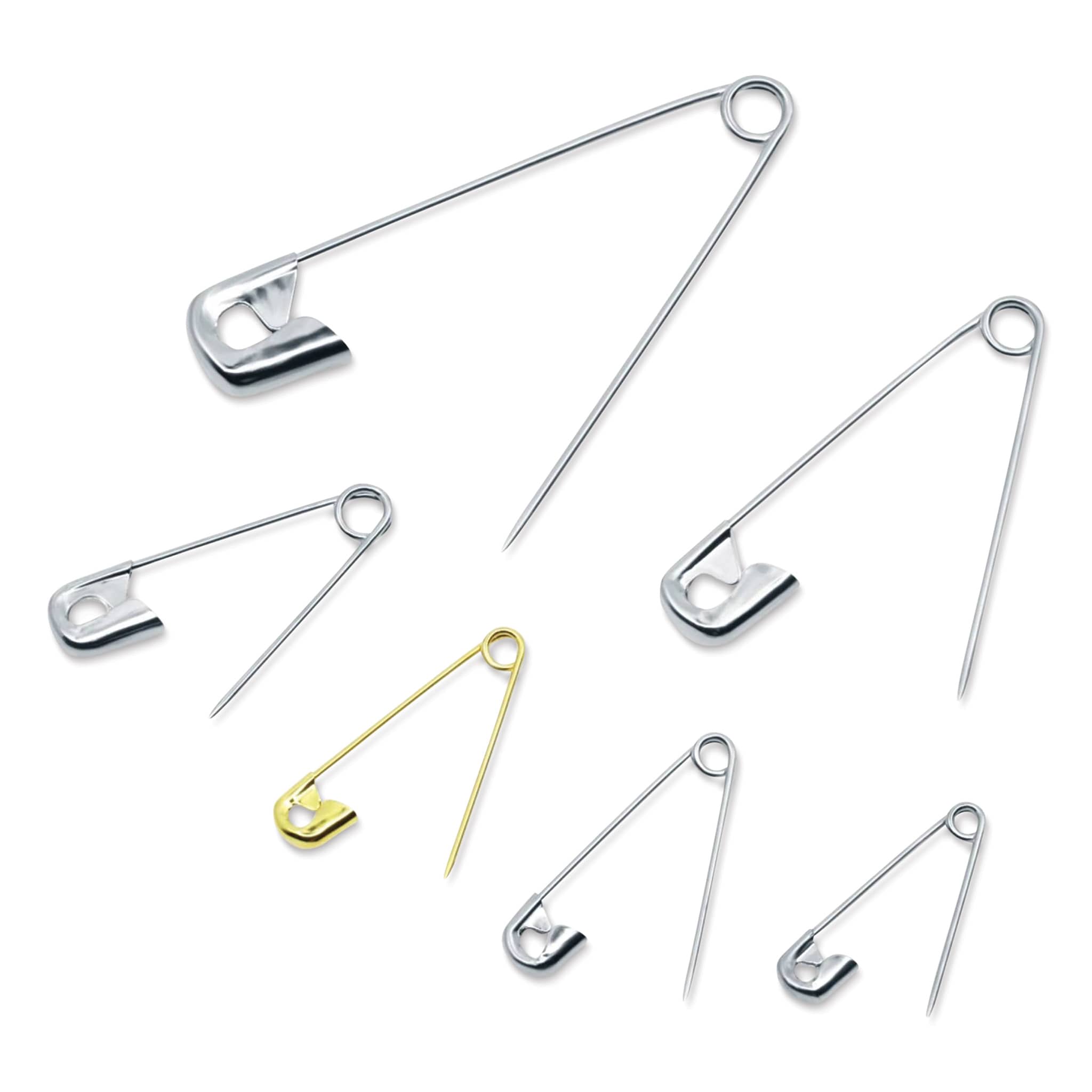 Dritz Safety Pins - Assorted Sizes, Pkg of 100 with Storage Box