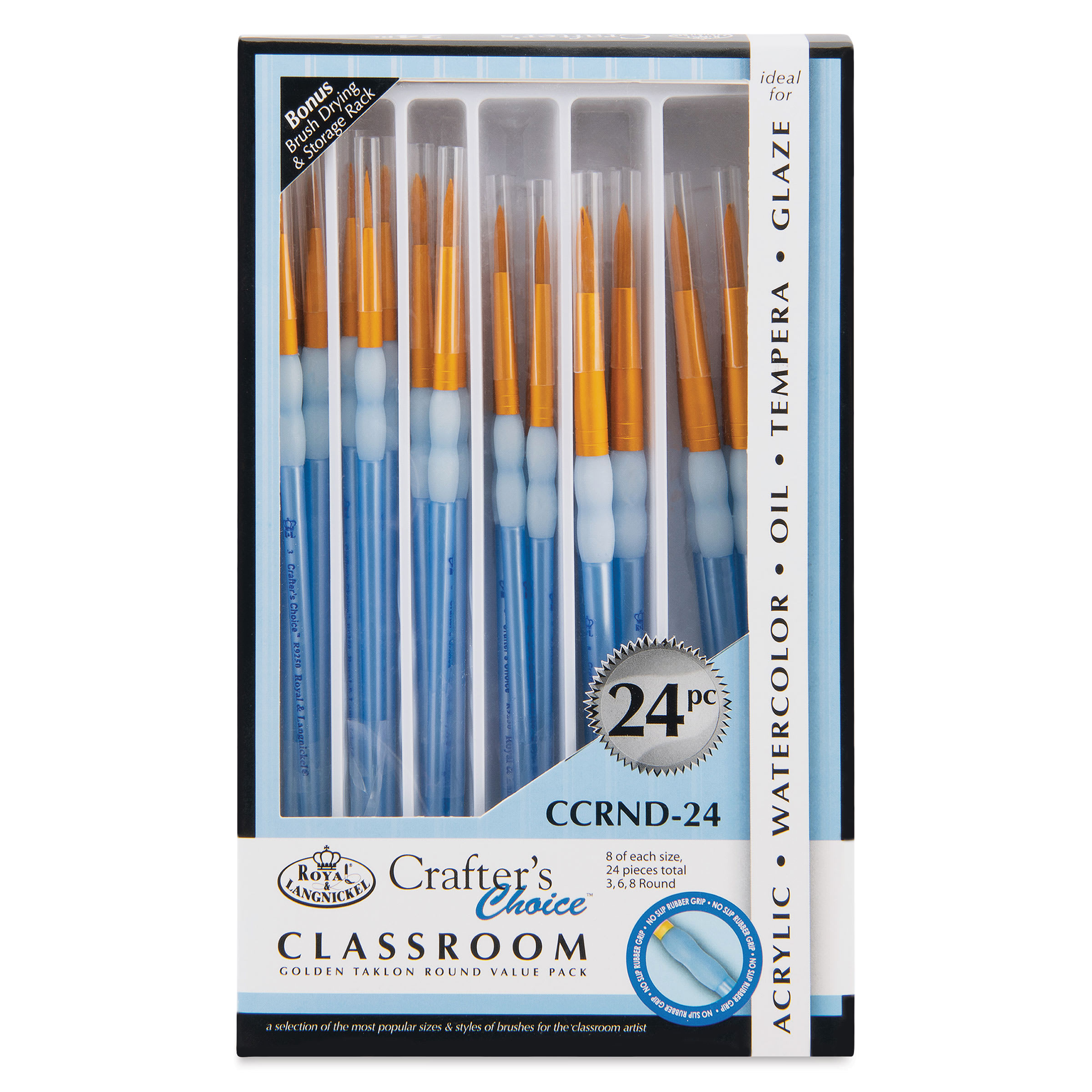 Royal & Langnickel Crafter's Choice Golden Taklon Classroom Packs