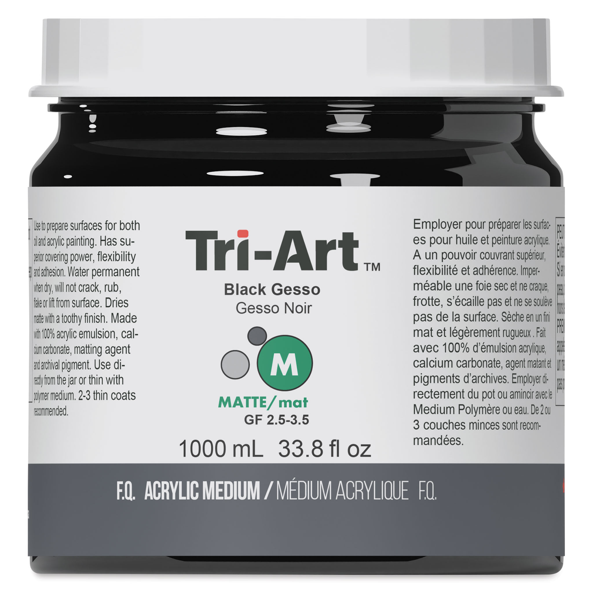 Tri-Art Acrylic Black Gesso
