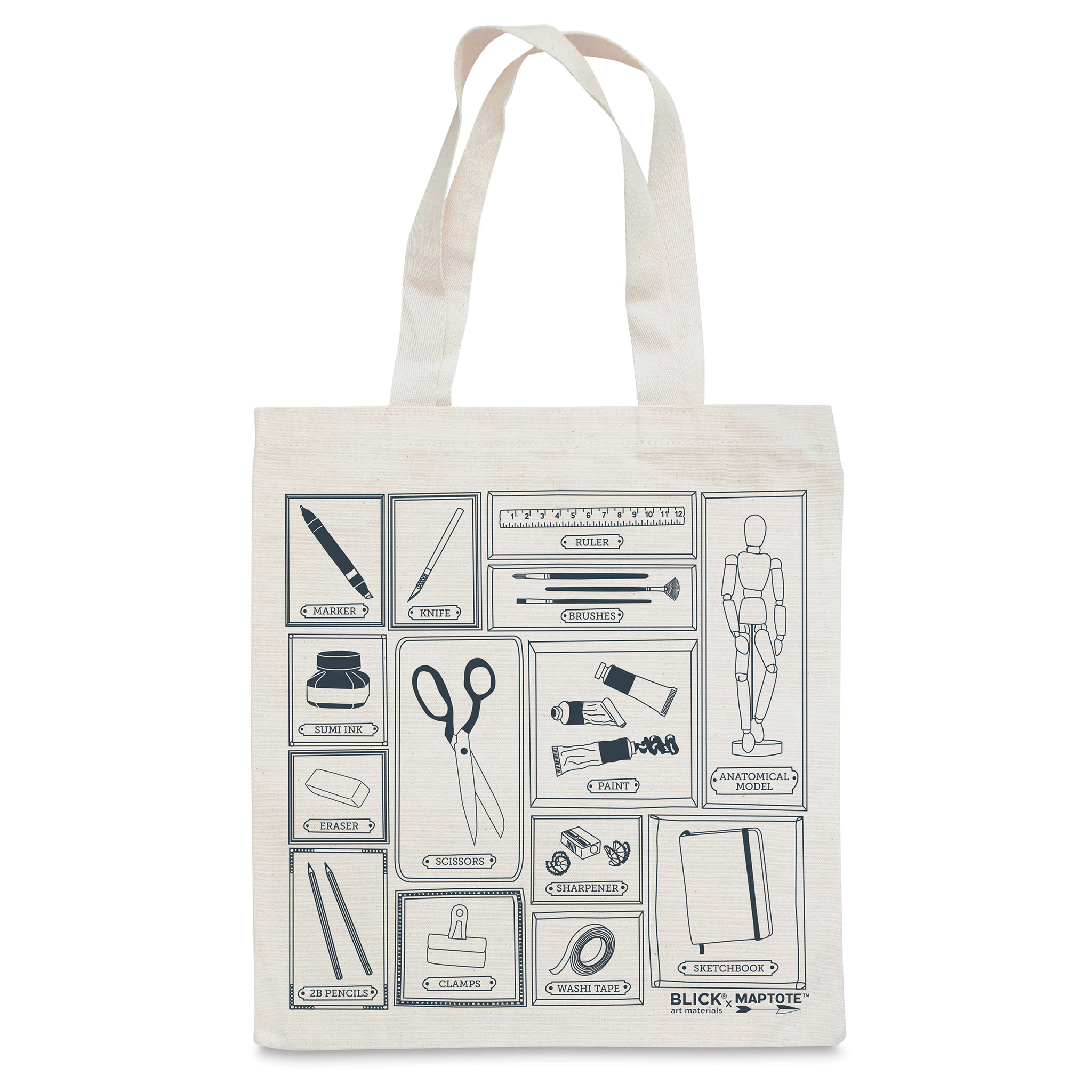 Blick Tote Bag by Maptote - Gray (front of tote)