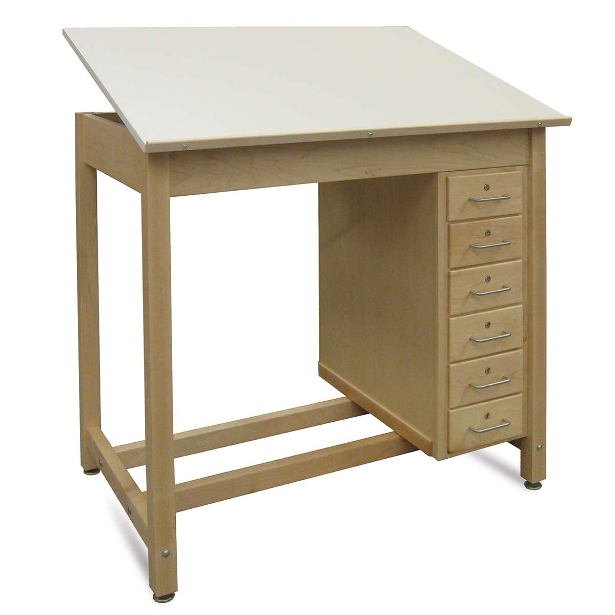 Hann Six-Drawer Wood Drawing Table