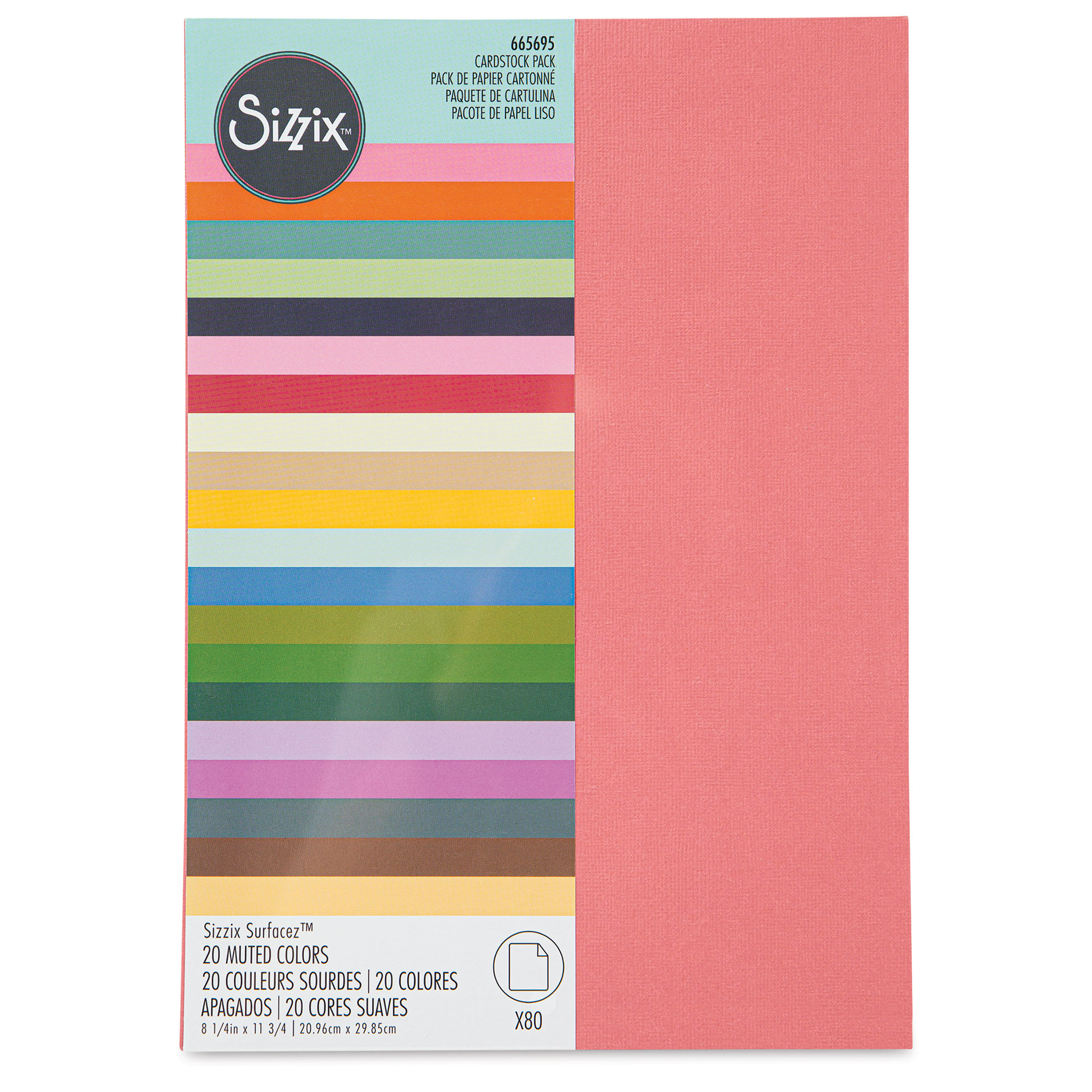 Sizzix Surfacez Cardstock - Muted Colors, Package of 80