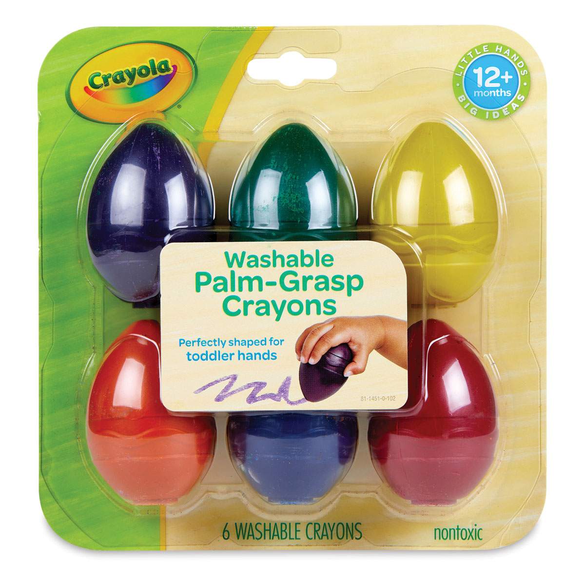 Crayola Washable Young Kids Palm-Grasp Crayon Sets
