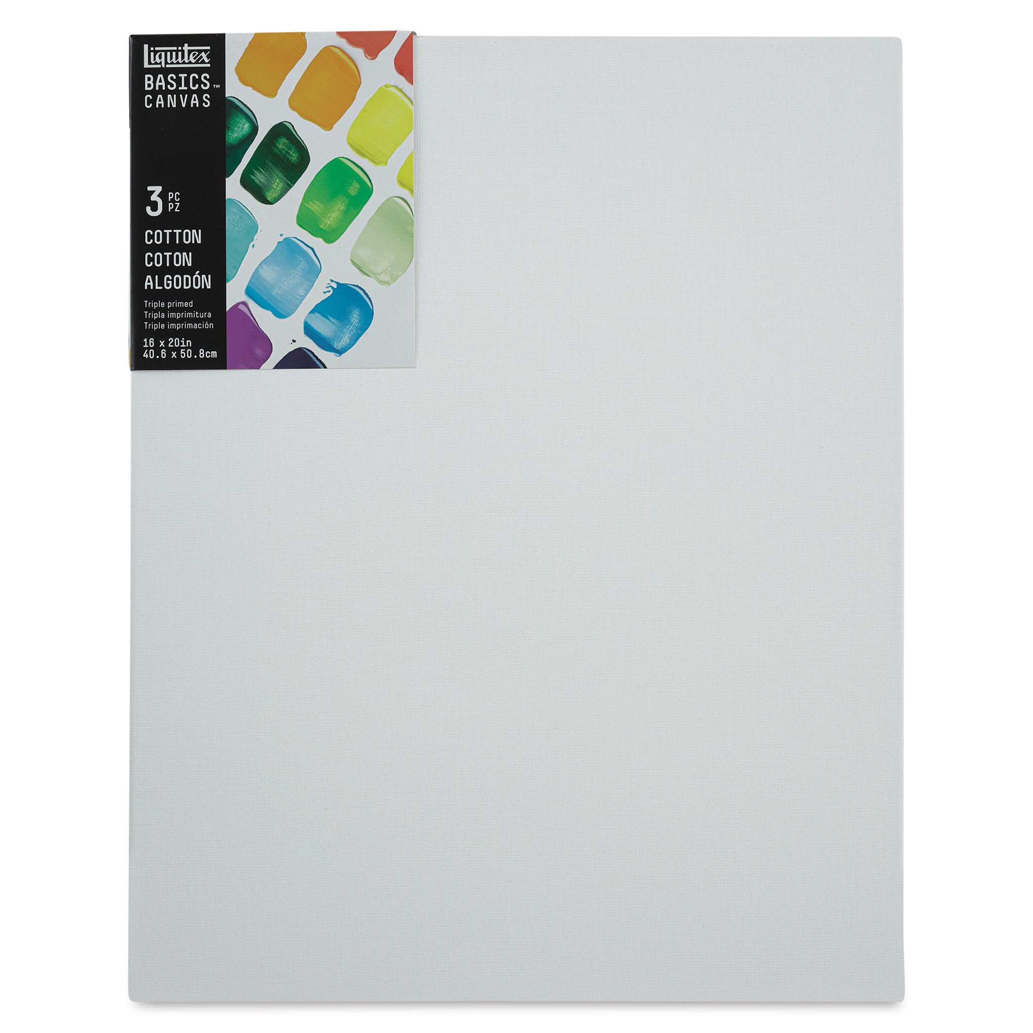 Liquitex Basics Stretched Cotton Canvas Pack - 16" x 20", Pkg of 3 
