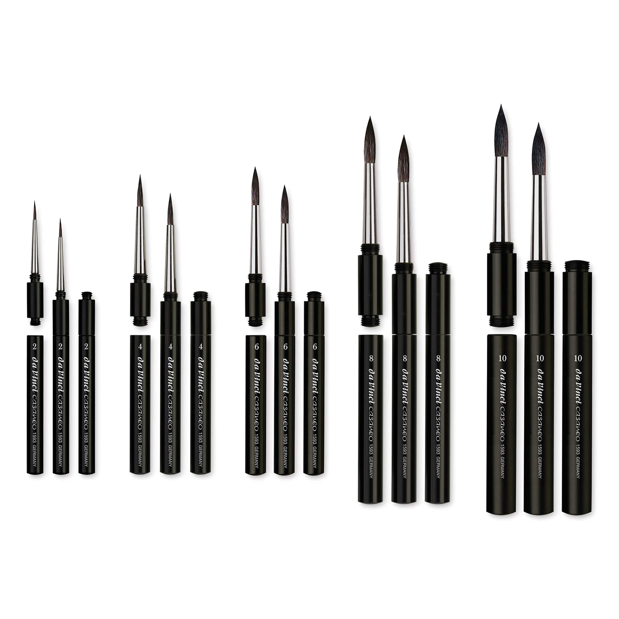 Da Vinci Casaneo Synthetic Squirrel Watercolor Travel Brushes and Set