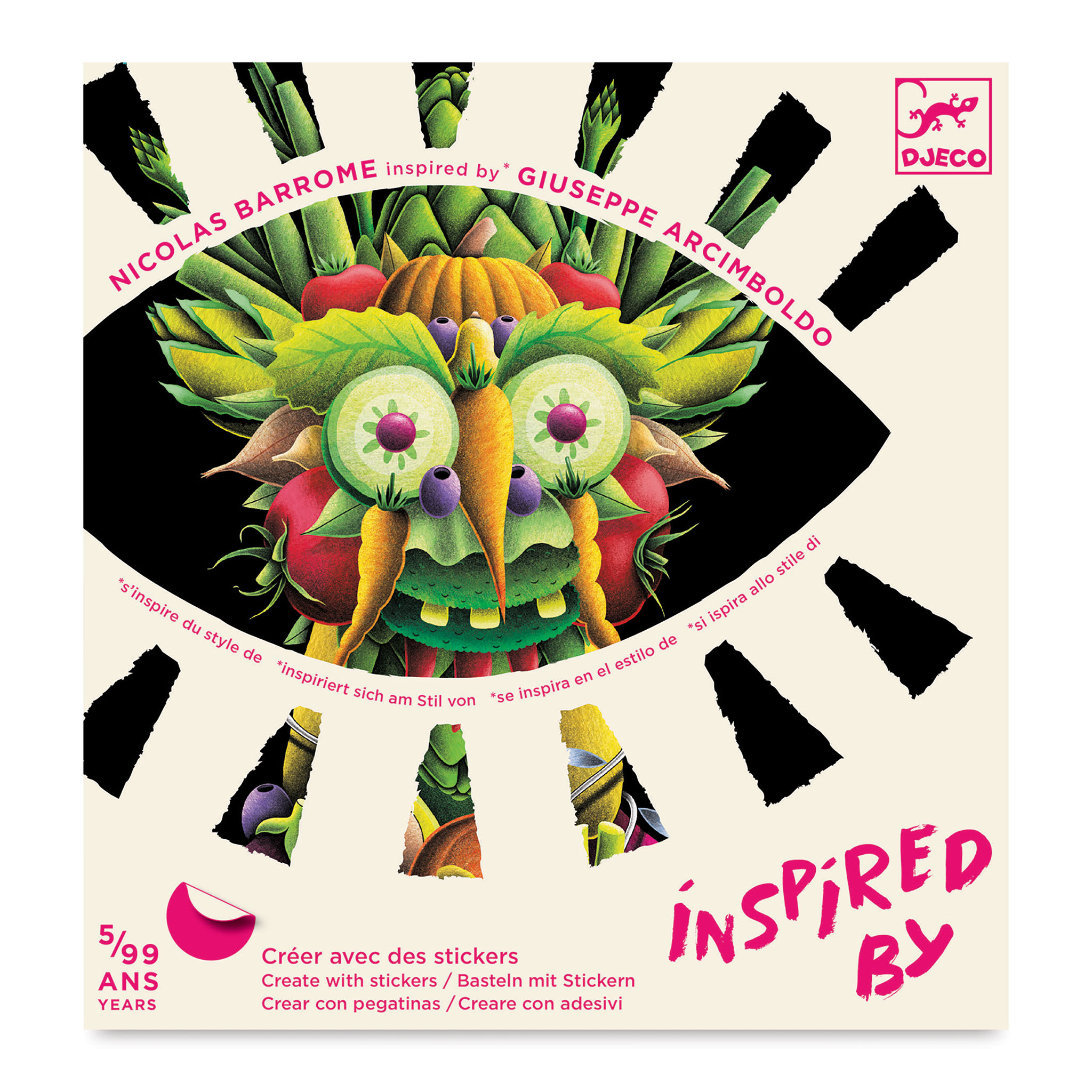 Djeco Inspired By Spring Vegetables Create with Stickers Kit