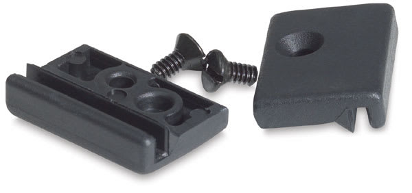 Logan Hand-Held Mat Cutters - Components of Accessory Kit to attach cutters to rails shown