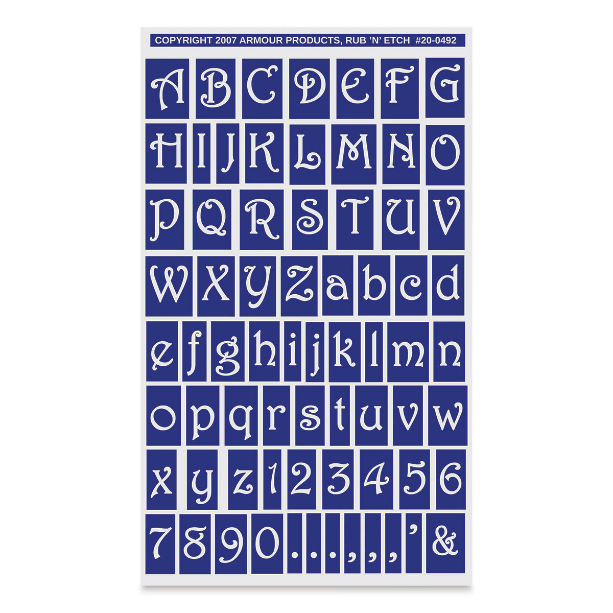 Armour Rub ‘N’ Etch Glass Etching Stencils