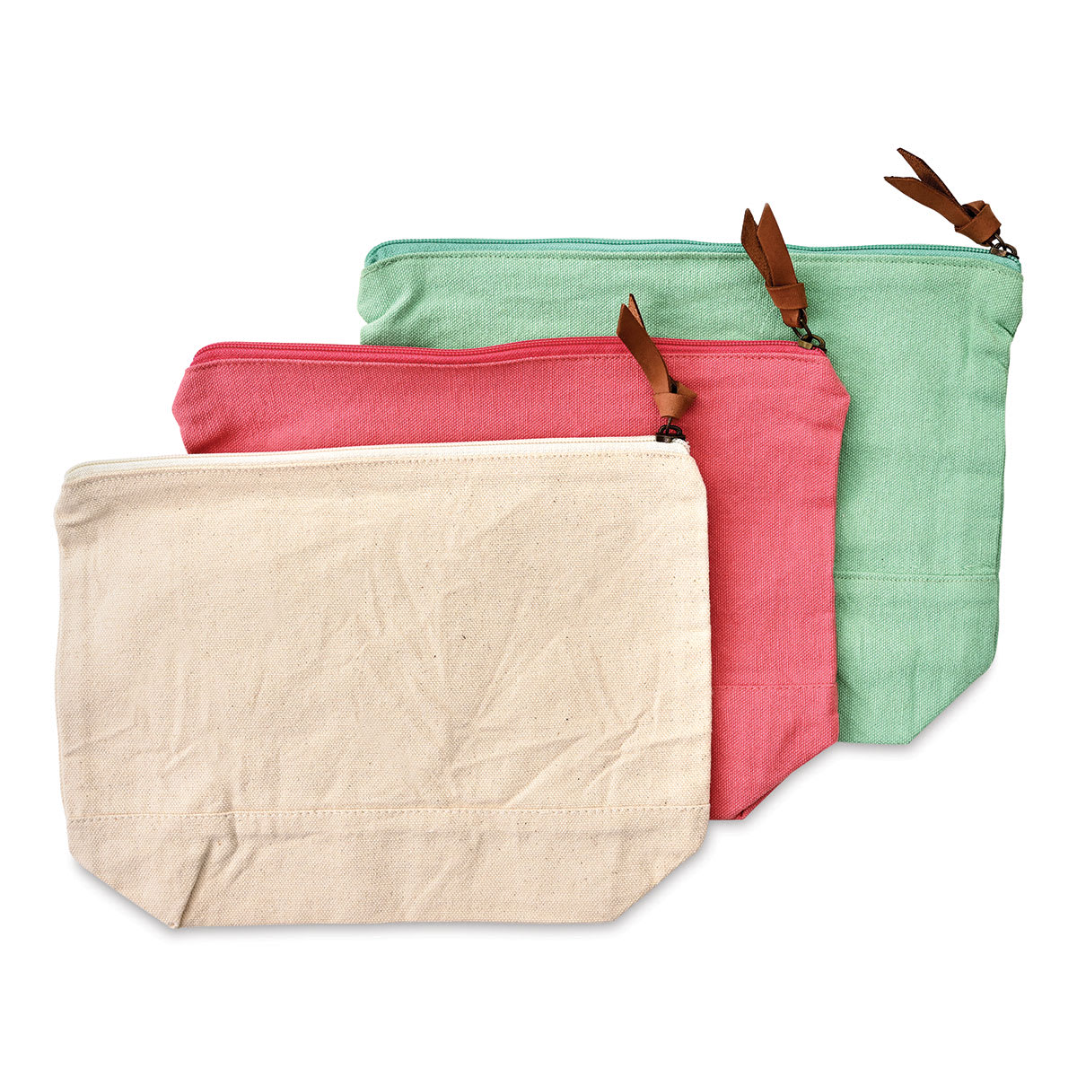 Harvest Import Washed Canvas Zipper Pouches