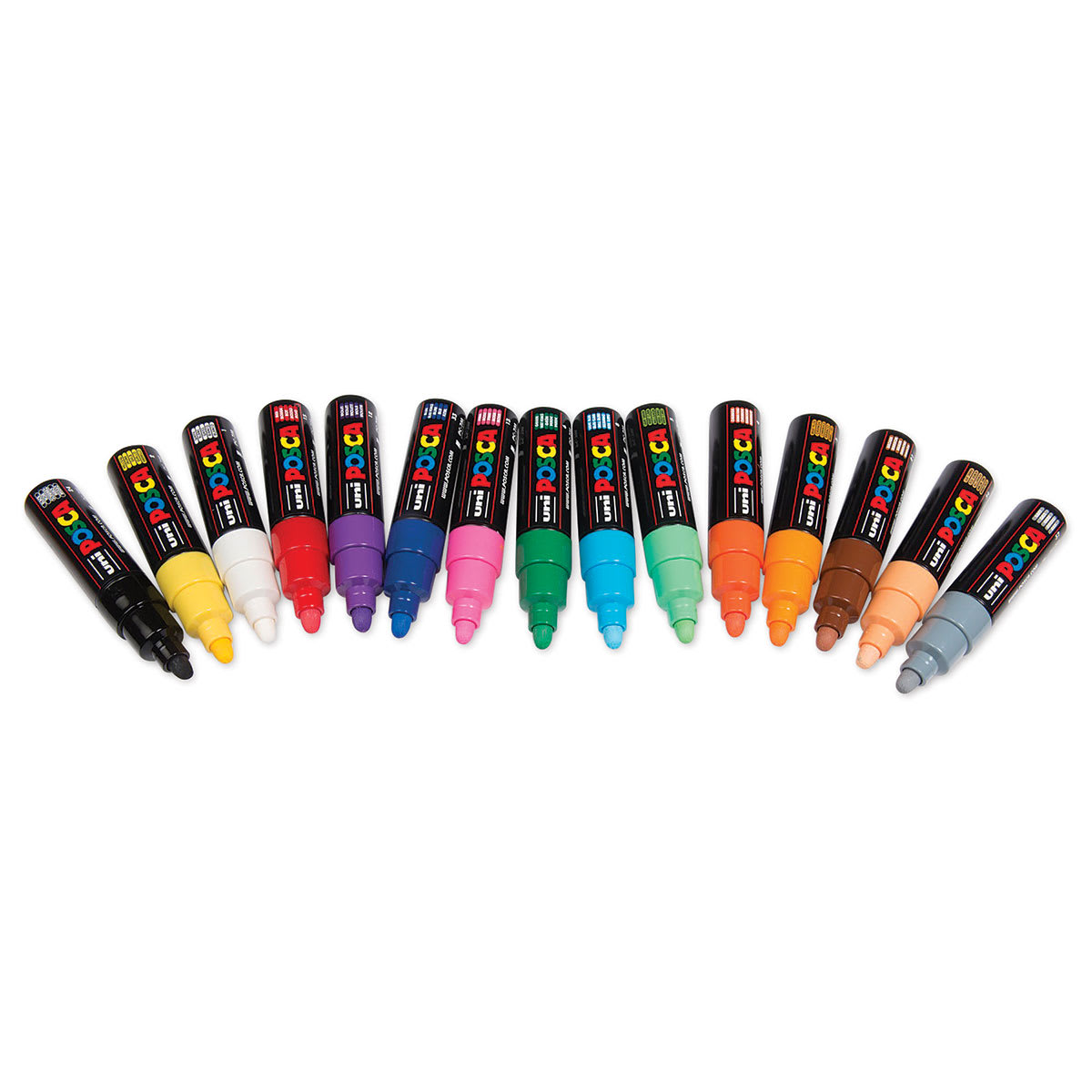 Uni Posca Paint Markers - Set of 15, Assorted Colors, Broad Bullet