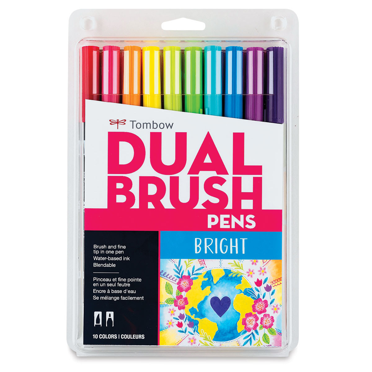 Tombow Dual Brush Pens - Set of 10, Bright Colors