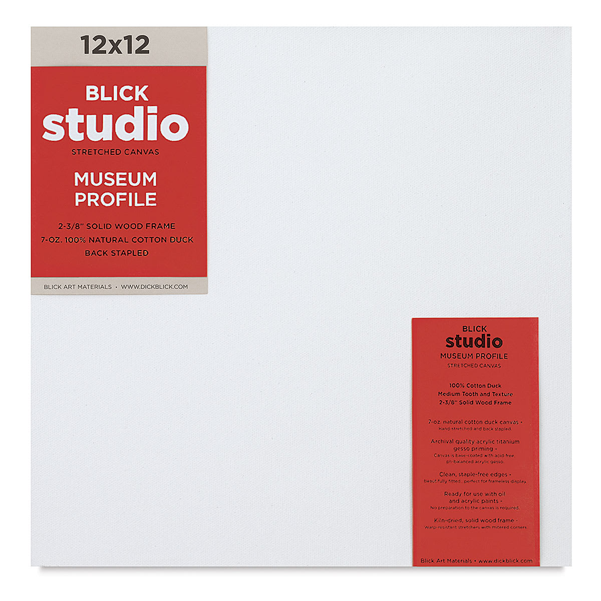 Blick Studio Stretched Cotton Canvas - Museum Profile, 12" x 12"