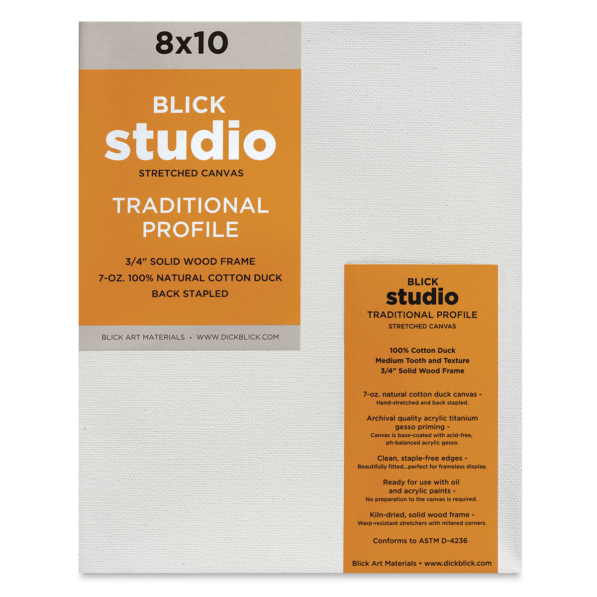 Blick Studio Stretched Cotton Canvas - Traditional Profile, 8" x 10"