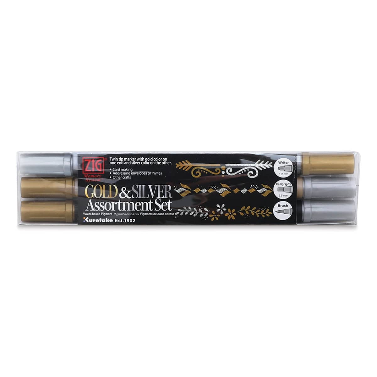Kuretake Zig Gold and Silver Marker Assortment Set