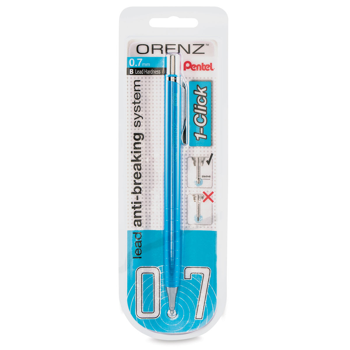 Pentel Orenz 1-Click Mechanical Pencil - Sky Blue, 0.7mm | BLICK
