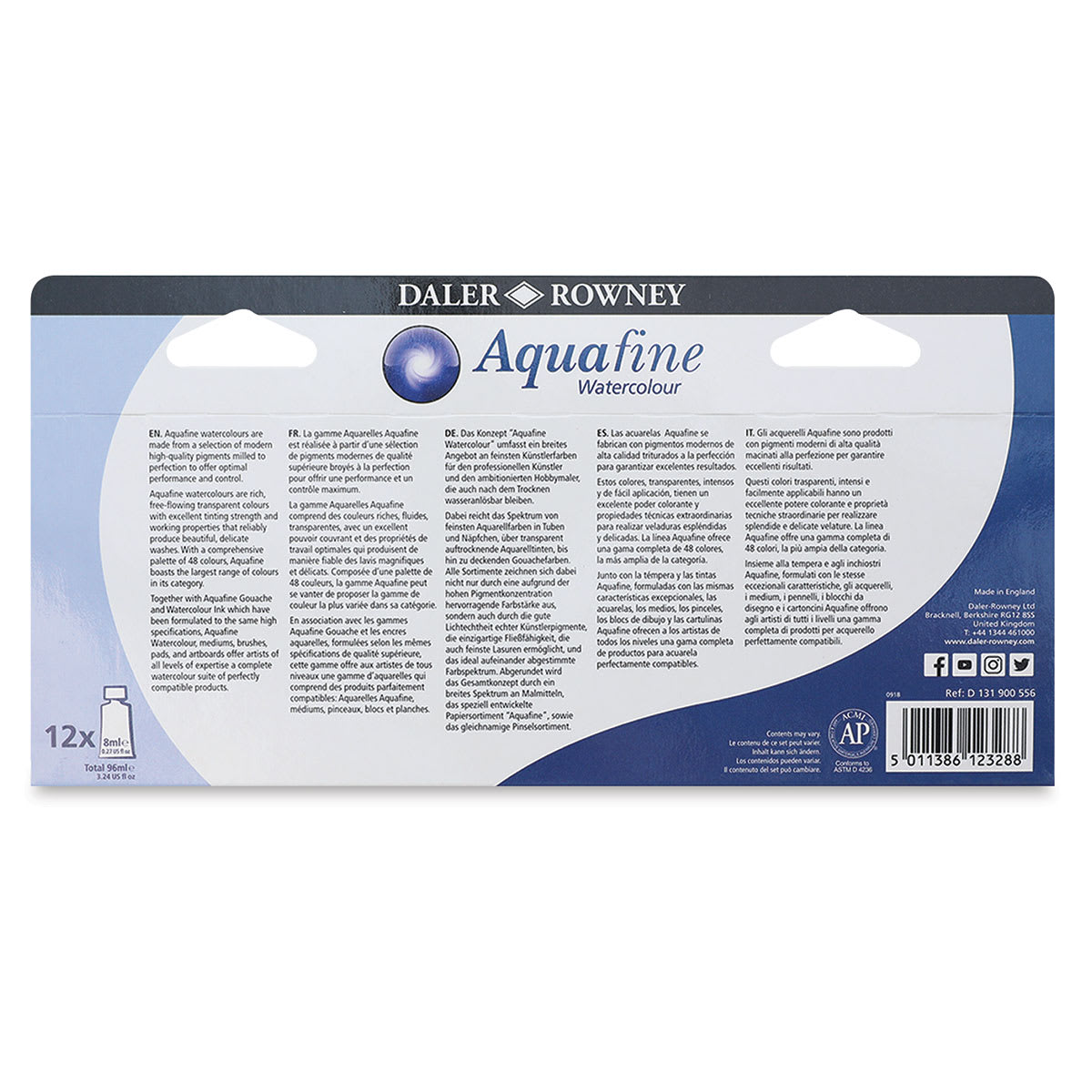 DalerRowney Aquafin スライダーボックス 水彩20色セット Daler-Rowney Aquafine Watercolor Tubes and Set | BLICK Art Materials