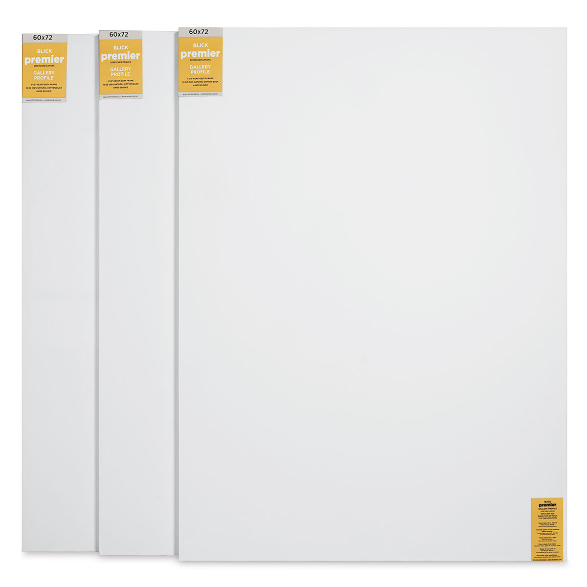 Blick Premier Stretched Cotton Canvas - Gallery Profile, Splined, 60" x 72", Pkg of 3
