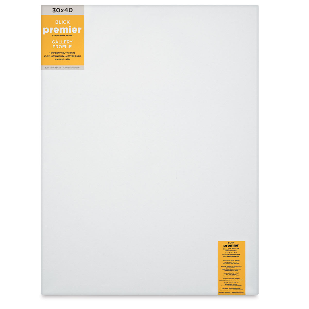 Blick Premier Stretched Cotton Canvas - Gallery Profile, Splined, 30" x 40"