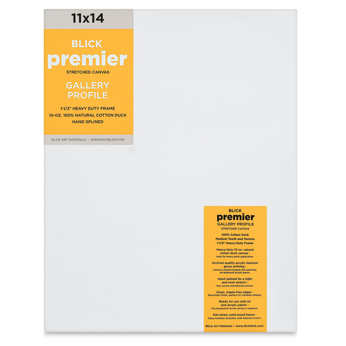 Blick Premier Stretched Cotton Canvas - Gallery Profile, Splined, 11" x 14"