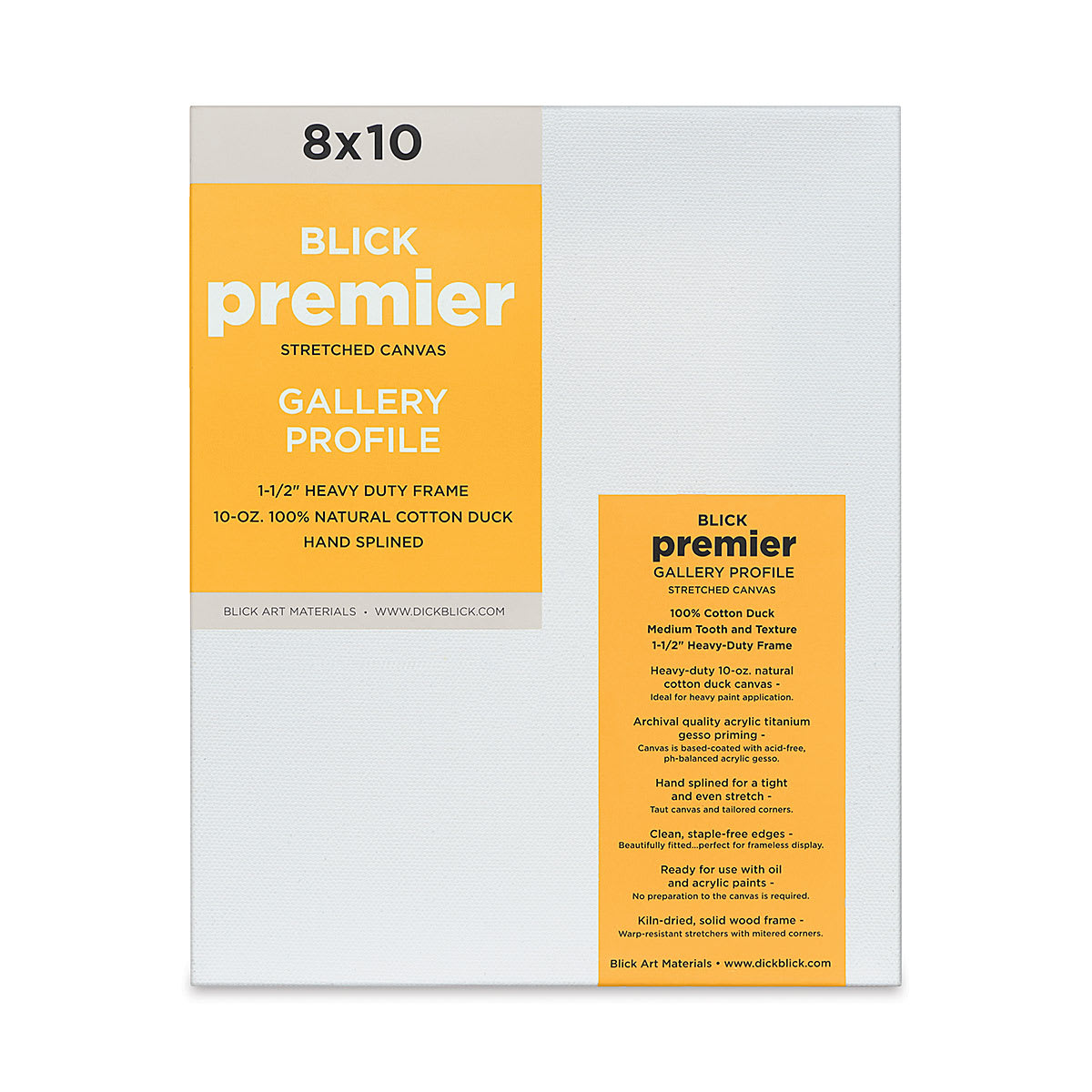 Blick Premier Stretched Cotton Canvas - Gallery Profile, Splined, 8" x 10"