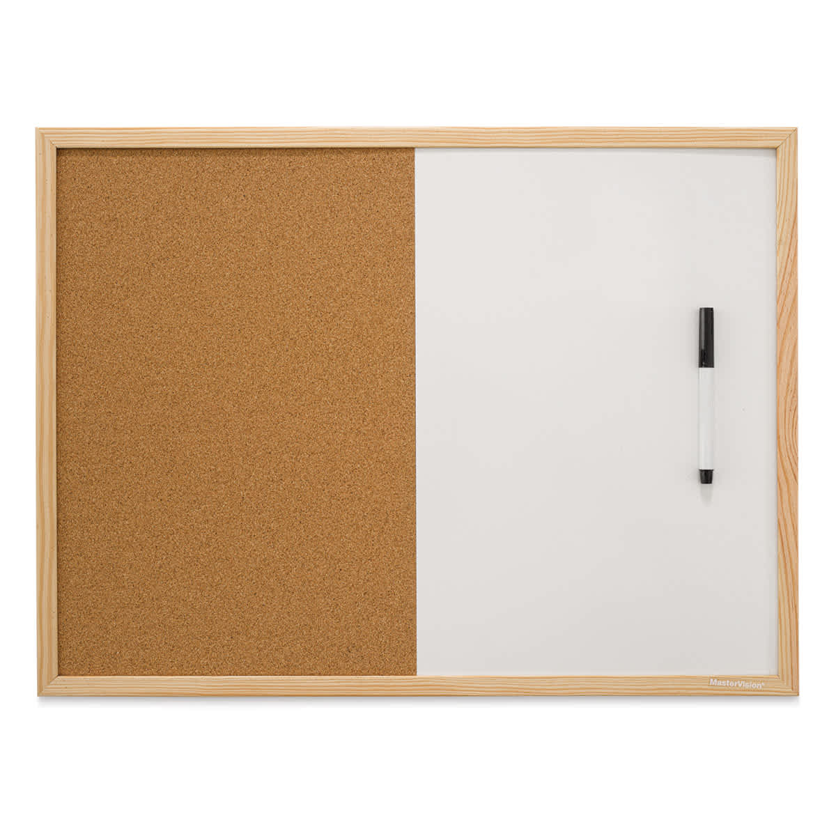 MasterVision Wood Frame Combo Cork and Dry Erase Bulletin Boards