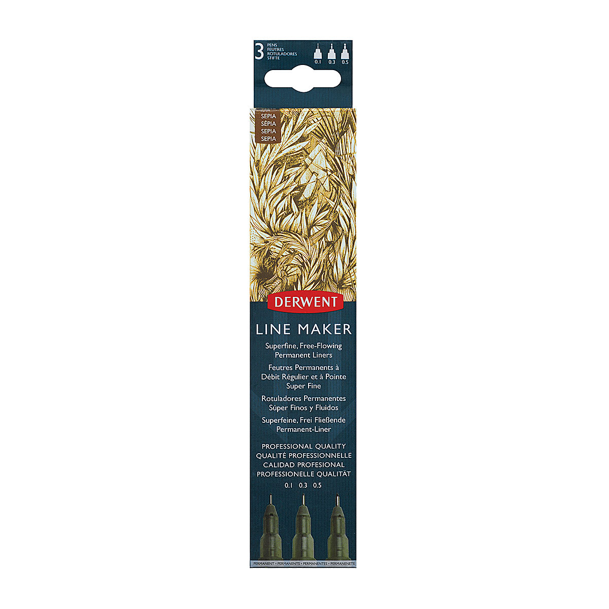 Derwent Black Line Maker Pens, Set Of 3, Fine Liners, Mixed Nib Size, Fast-Drying Ink, Ideal For Sketching, Writing, Illustrating And Colouring - View #10