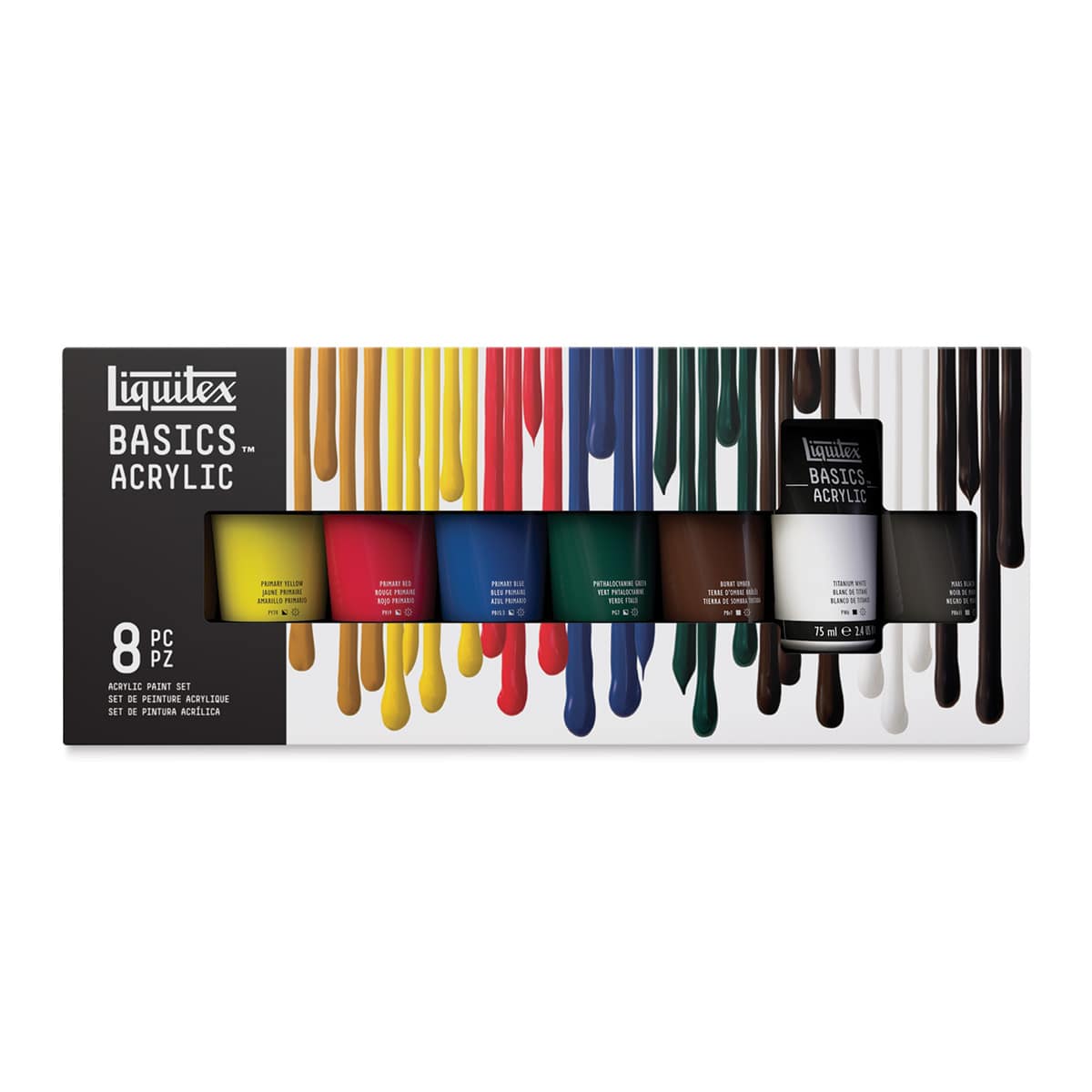 Liquitex Basics Acrylic Set - Color Mixing Set, 2.5 oz Tubes