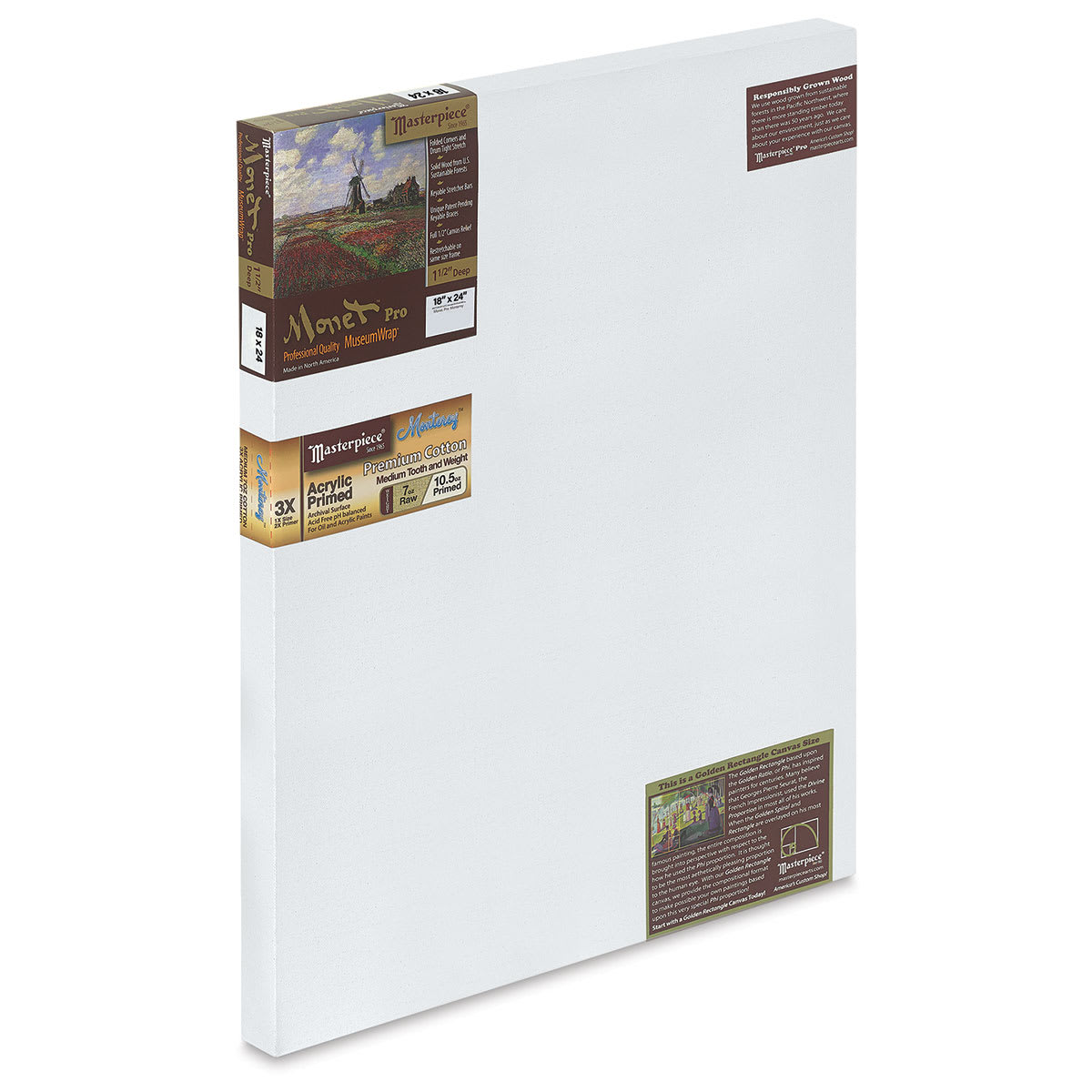 Masterpiece Monet Pro Monterey Cotton Canvas - 18" x 24", 1-1/2" Profile