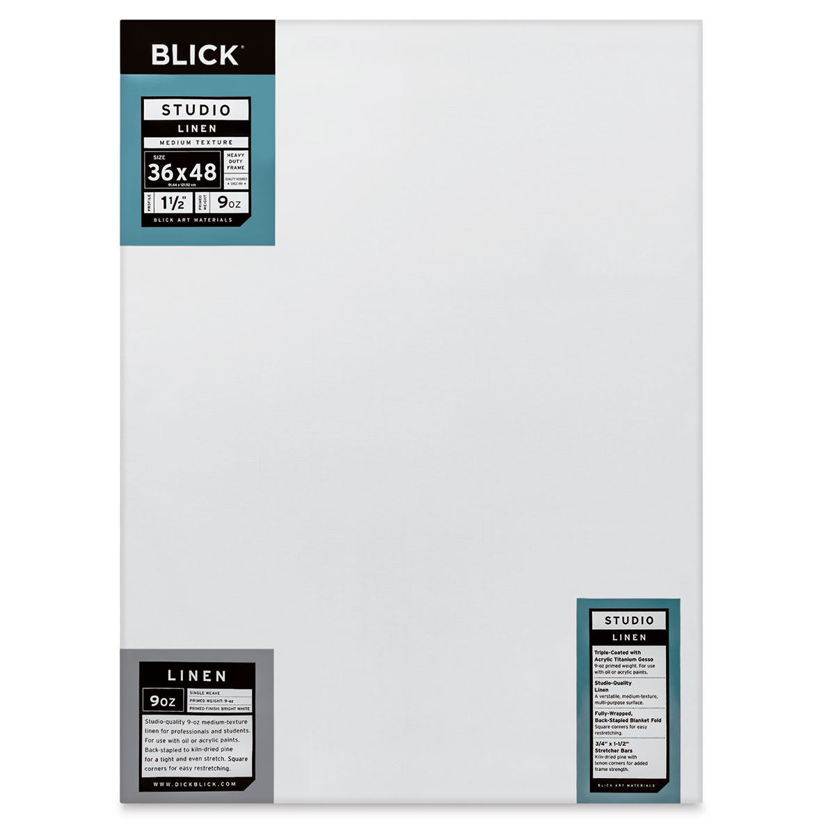 Blick Studio Linen Stretched Canvas - 36" x 48", Gallery 1-1/2" Profile