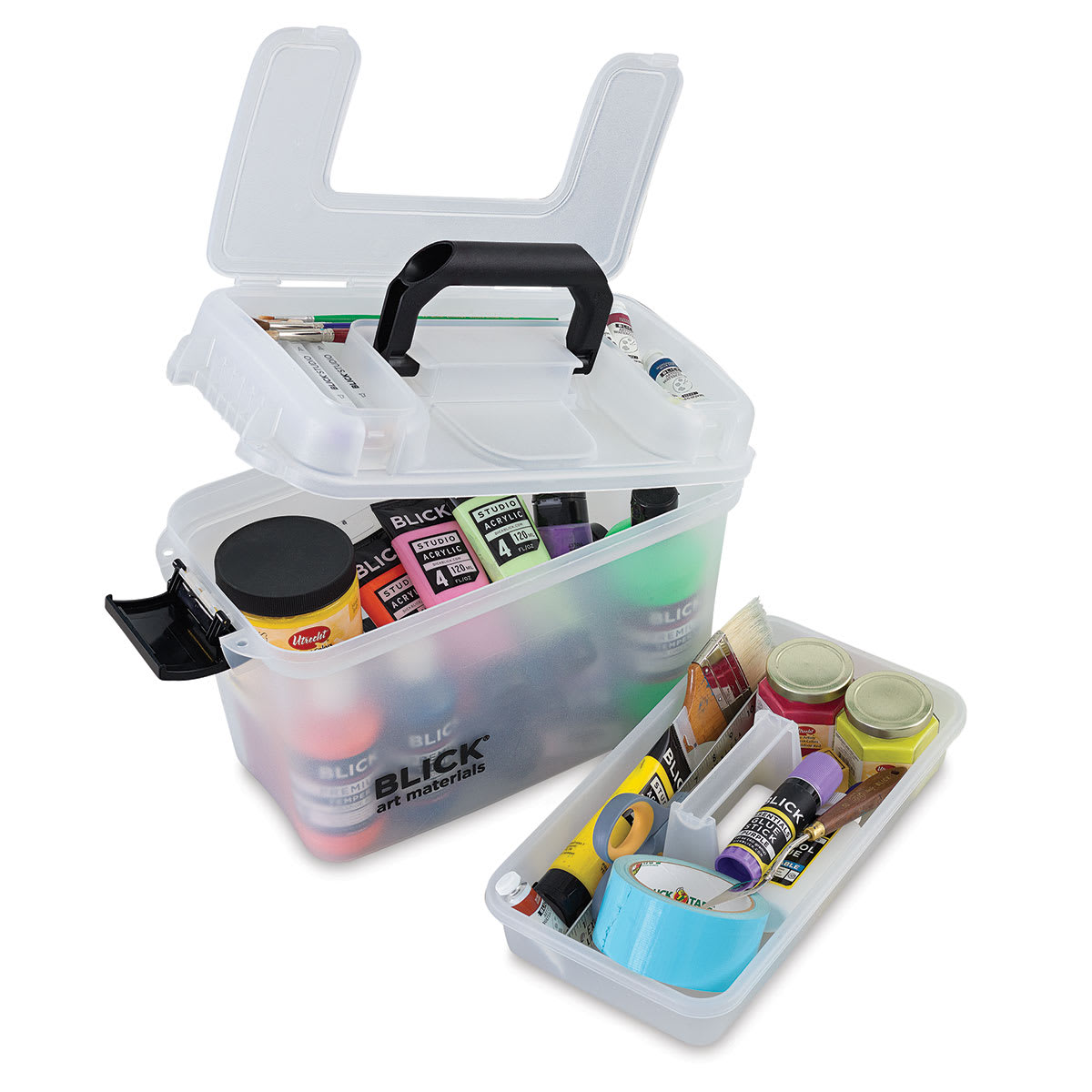 art tackle box Box, 16-Inch Extra Large Storage with 3-Layer Folding Trays, Multipurpose Craft Organizers and Storage w/ Adjustable Dividers, Portable Tool Box for Sewing Supplies,Medicine &Cosmetics as a sewing box for sewing supplies 12 3-Layer Plastic Craft Organizer