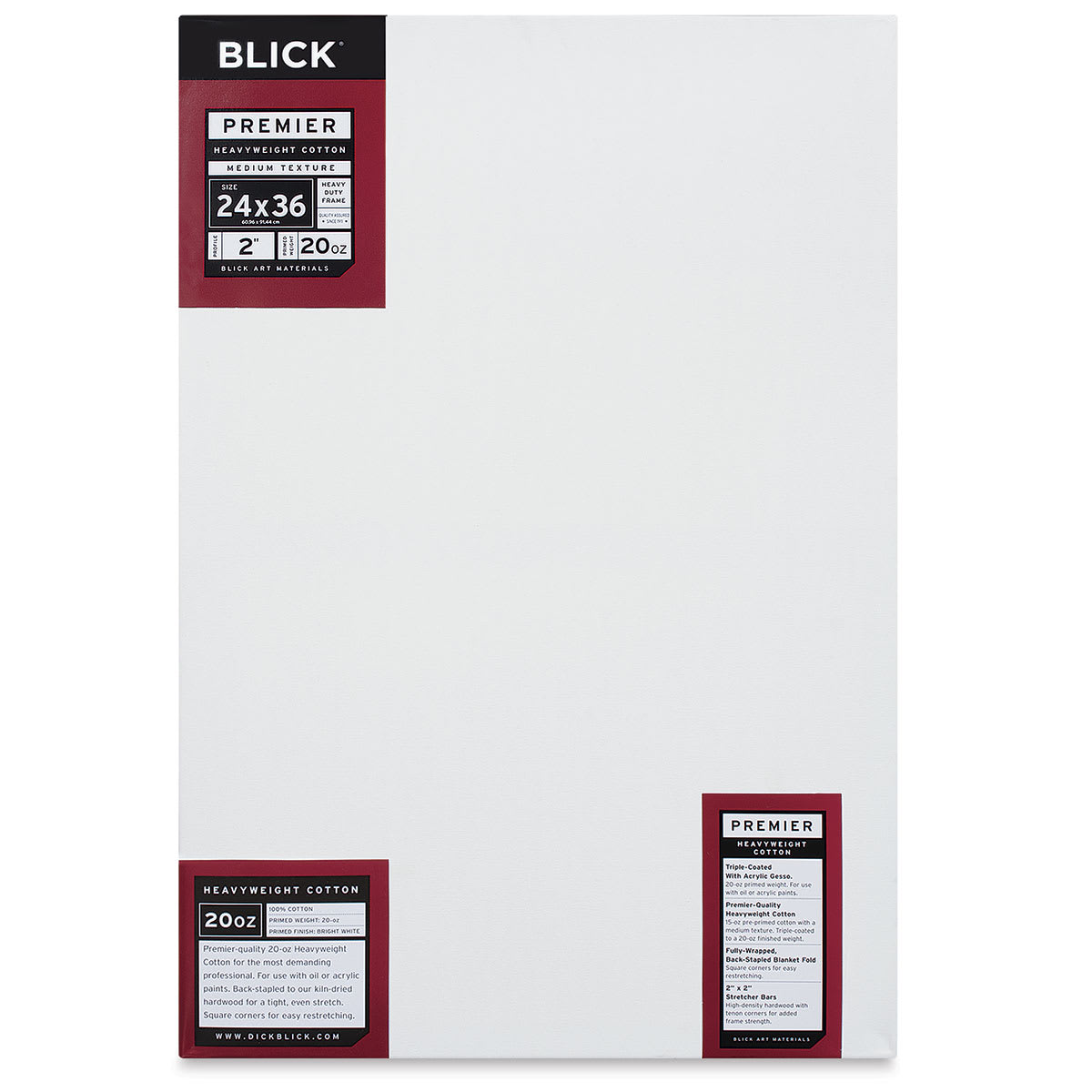 Blick Premier Heavyweight Stretched Cotton Canvas - 24" x 36", 2" Profile