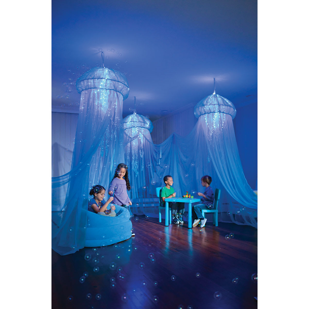 Hearthsong Aquaglow Jellyfish Hideaway Bed Canopy | BLICK Art
