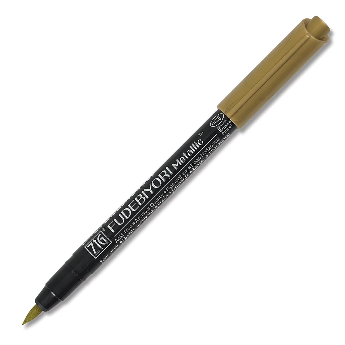 筆記具 Gusi 筆記具 Gusi 筆記具 Gusi Zig Fudebiyori Metallic Brush Pen - Gold