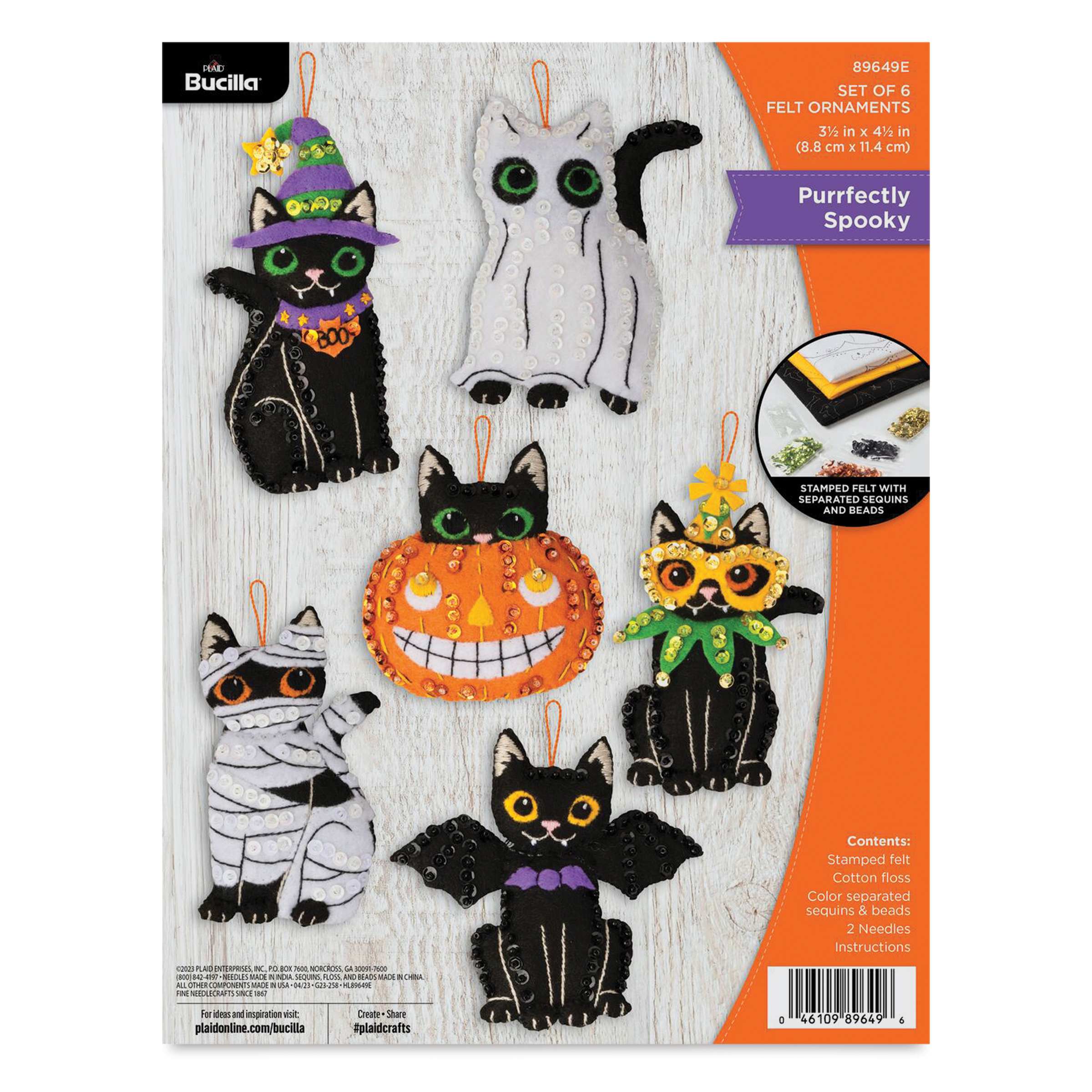 Bucilla Purrfectly Spooky Felt Ornament Kit