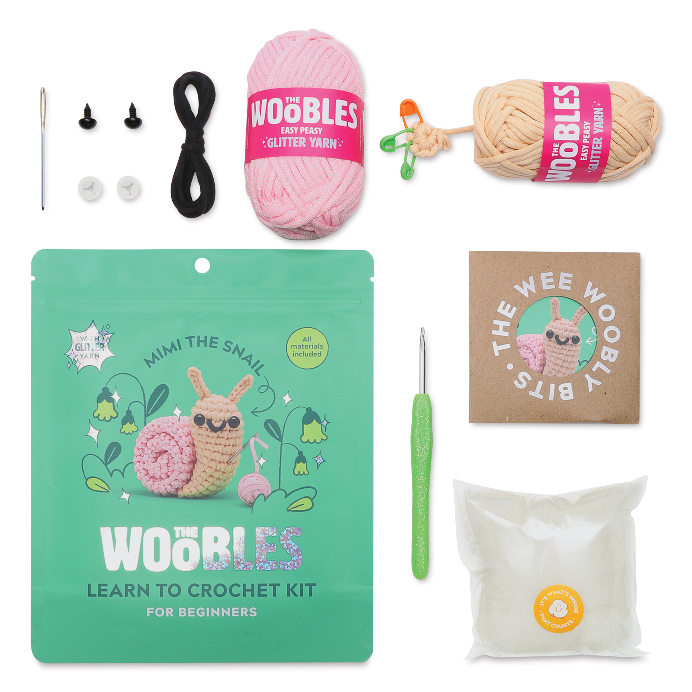 まあぐり505EXミニサンプル24セット The Woobles Beginner Crochet Amigurumi Kit - Mimi the Snail