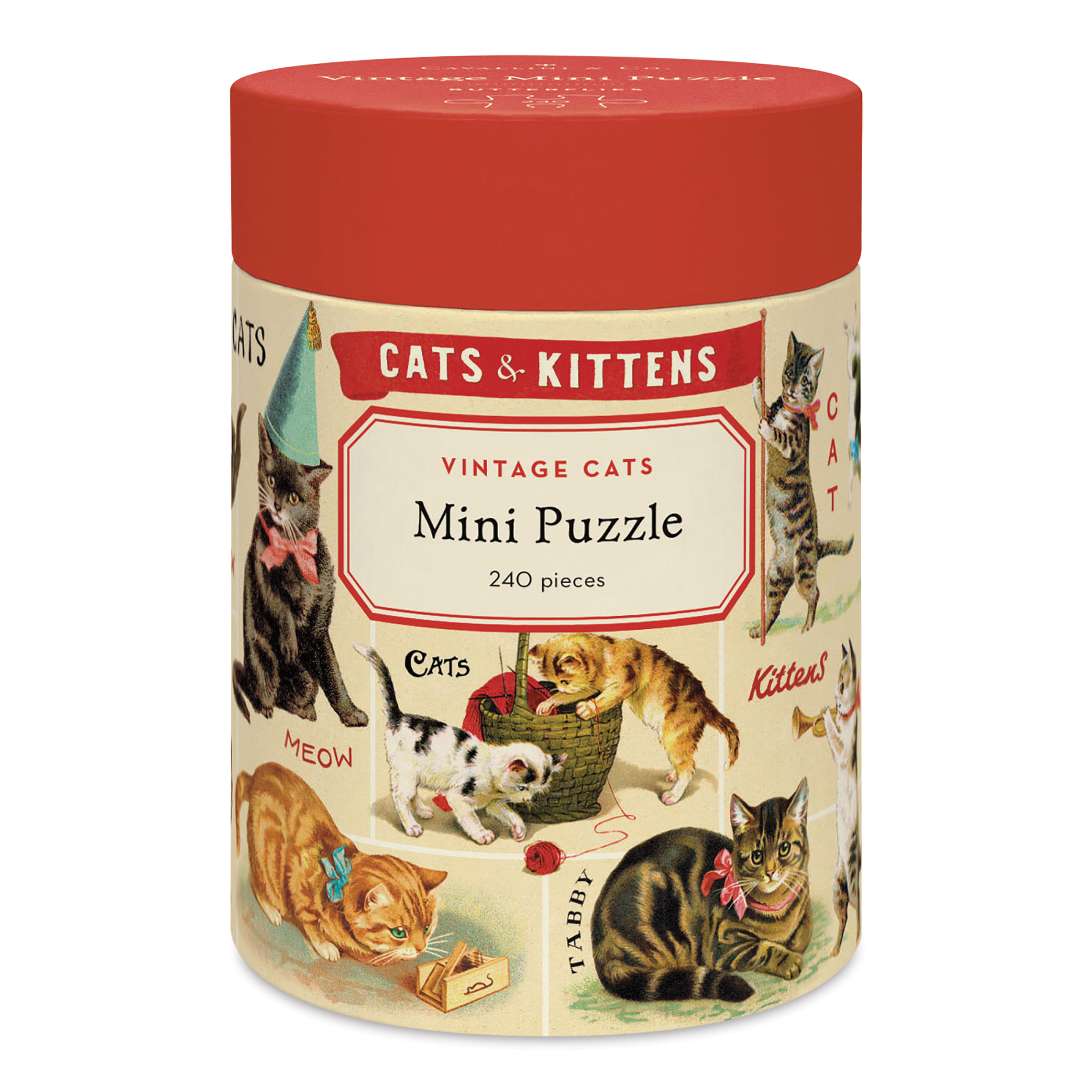 Cavallini Vintage Cats 240-Piece Mini Puzzle