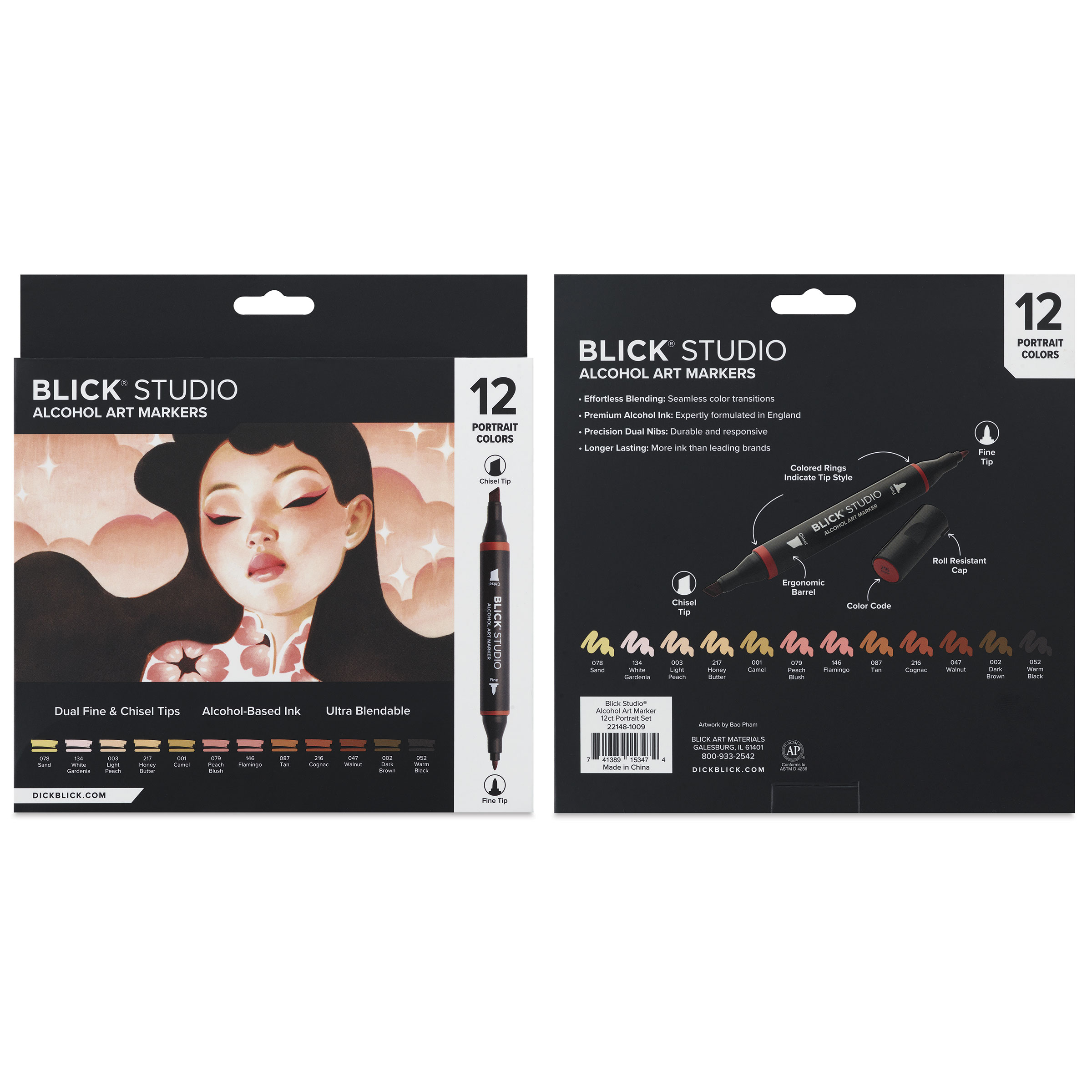 Blick Studio Double-Ended Alcohol Art Markers - Portrait Colors 