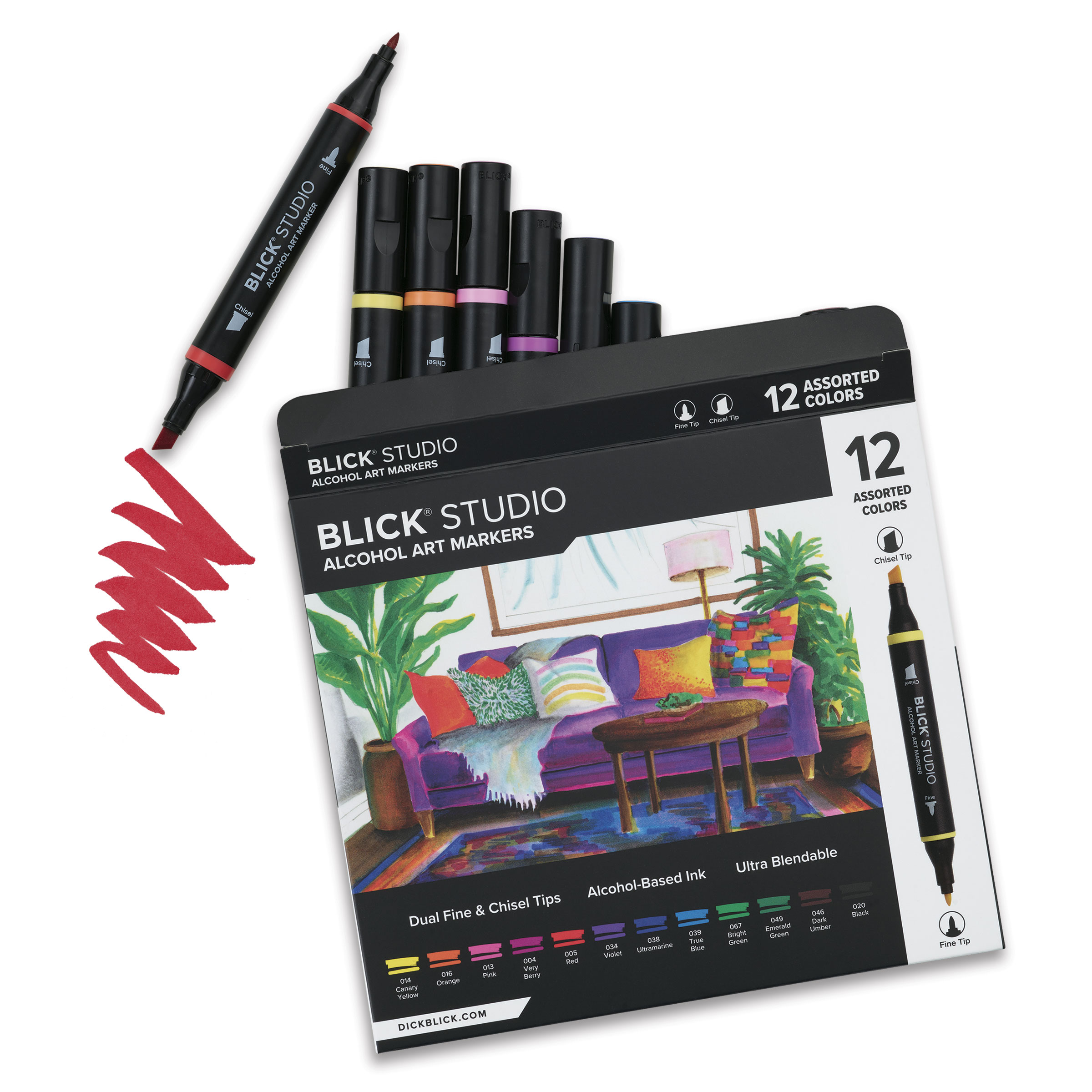 Blick Studio Double-Ended Alcohol Art Markers - Assorted Colors