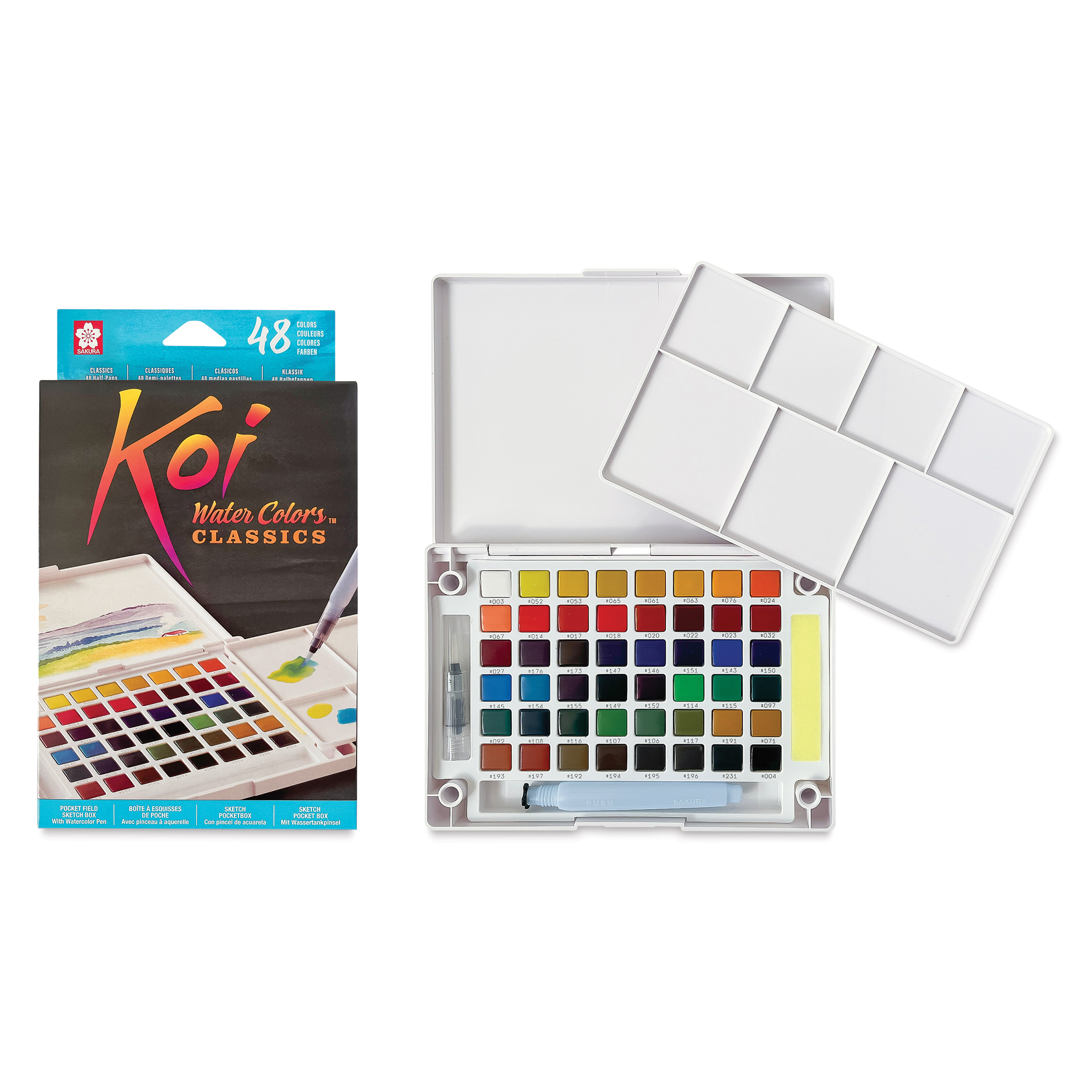 Sakura Koi Watercolor Sketch Box Travel Pan Sets - Set of 48