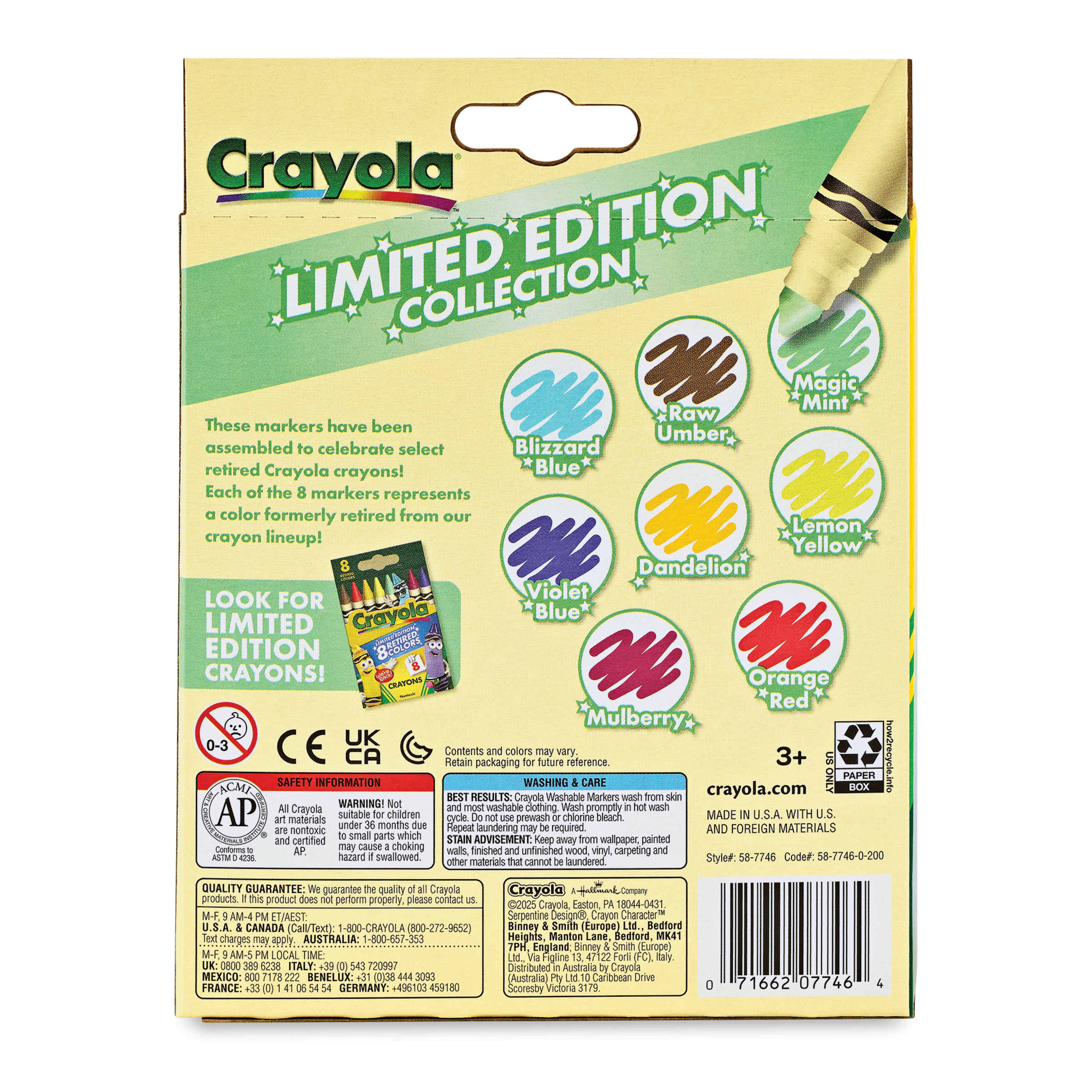 Crayola Broad Line Markers - Limited Edition, Set of 8, Retired