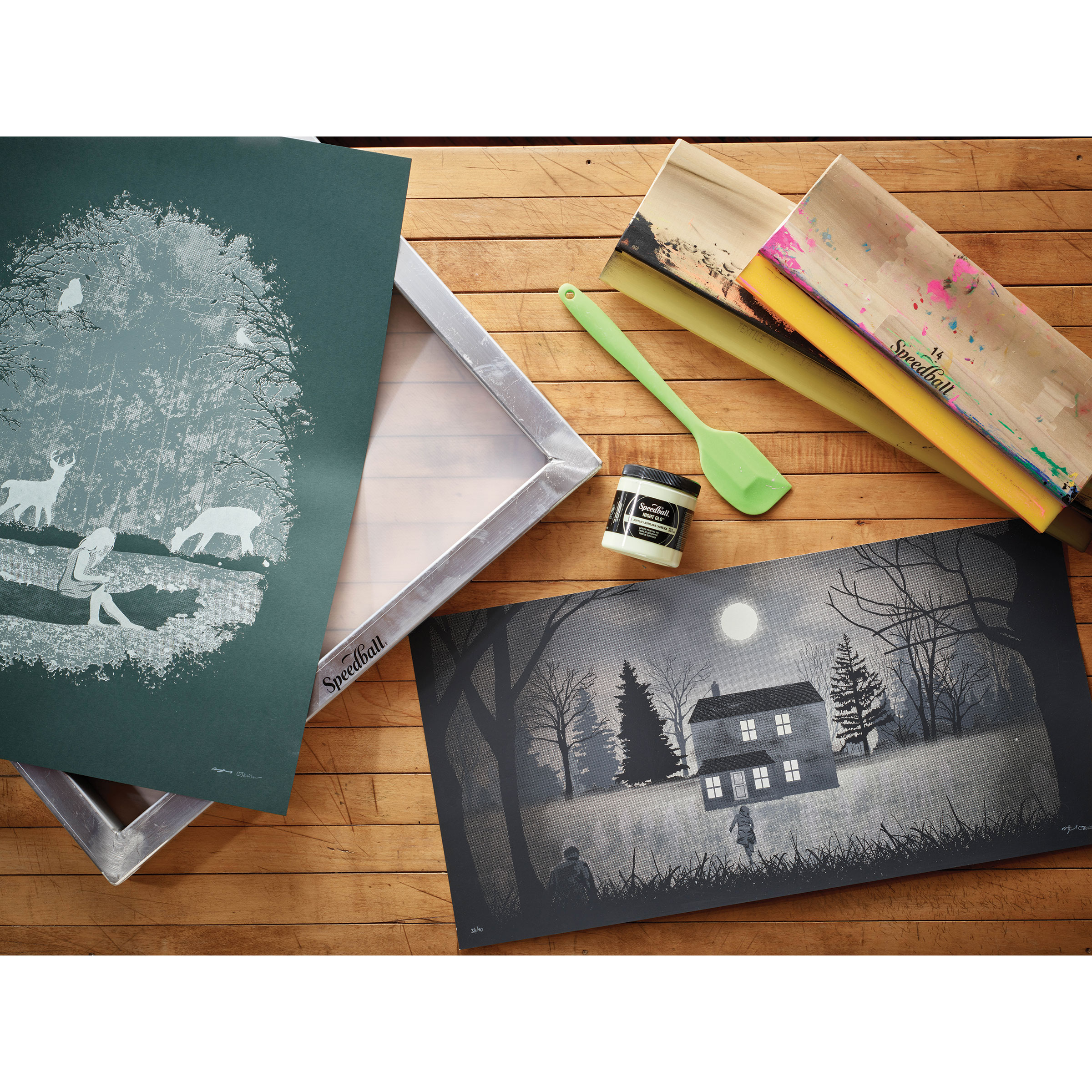 Encre Sérigraphie Pour Tissu Speedball Night Glo - Fluorescente / Phosphorescente - Neuf