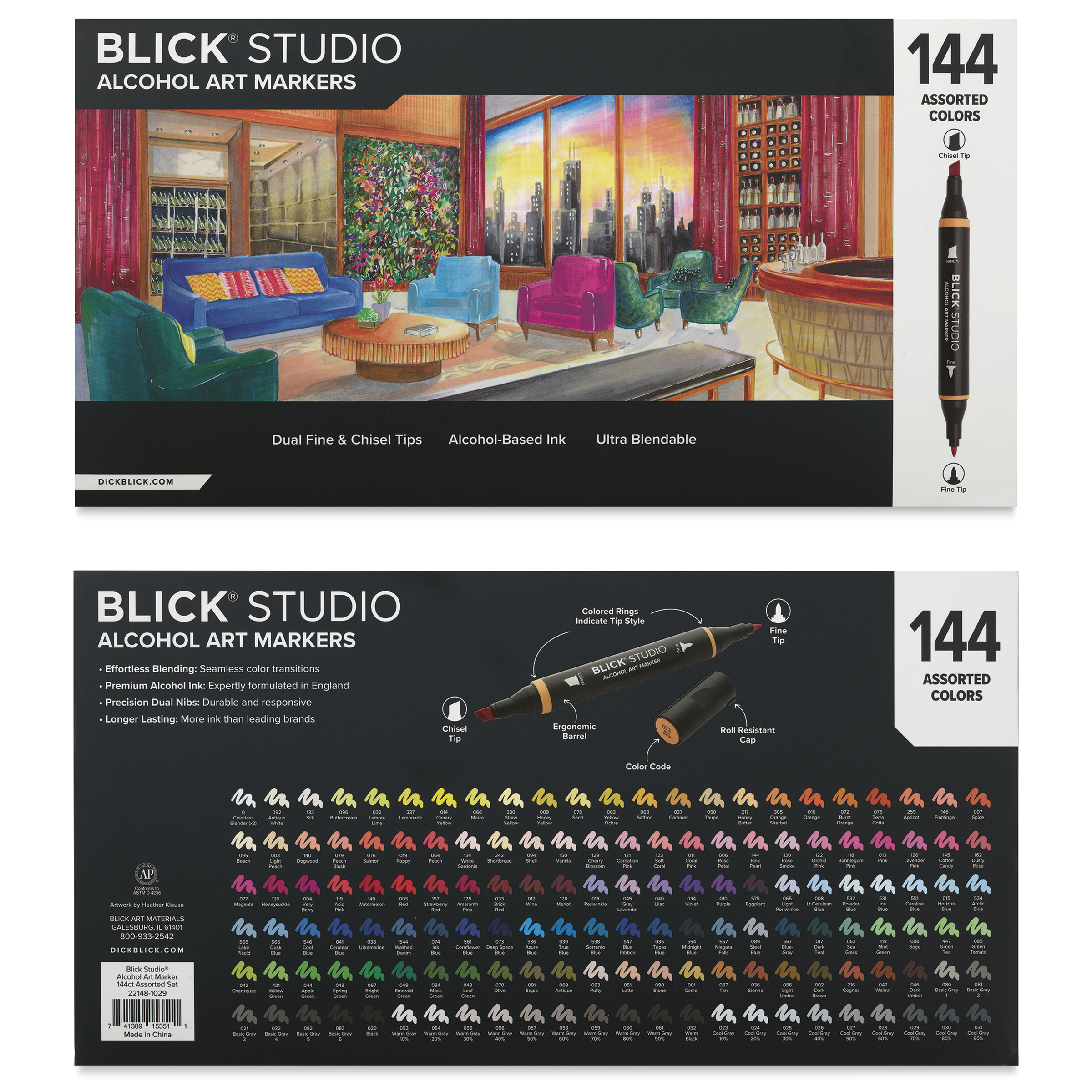 Blick Studio Double-Ended Alcohol Art Markers - Assorted Colors