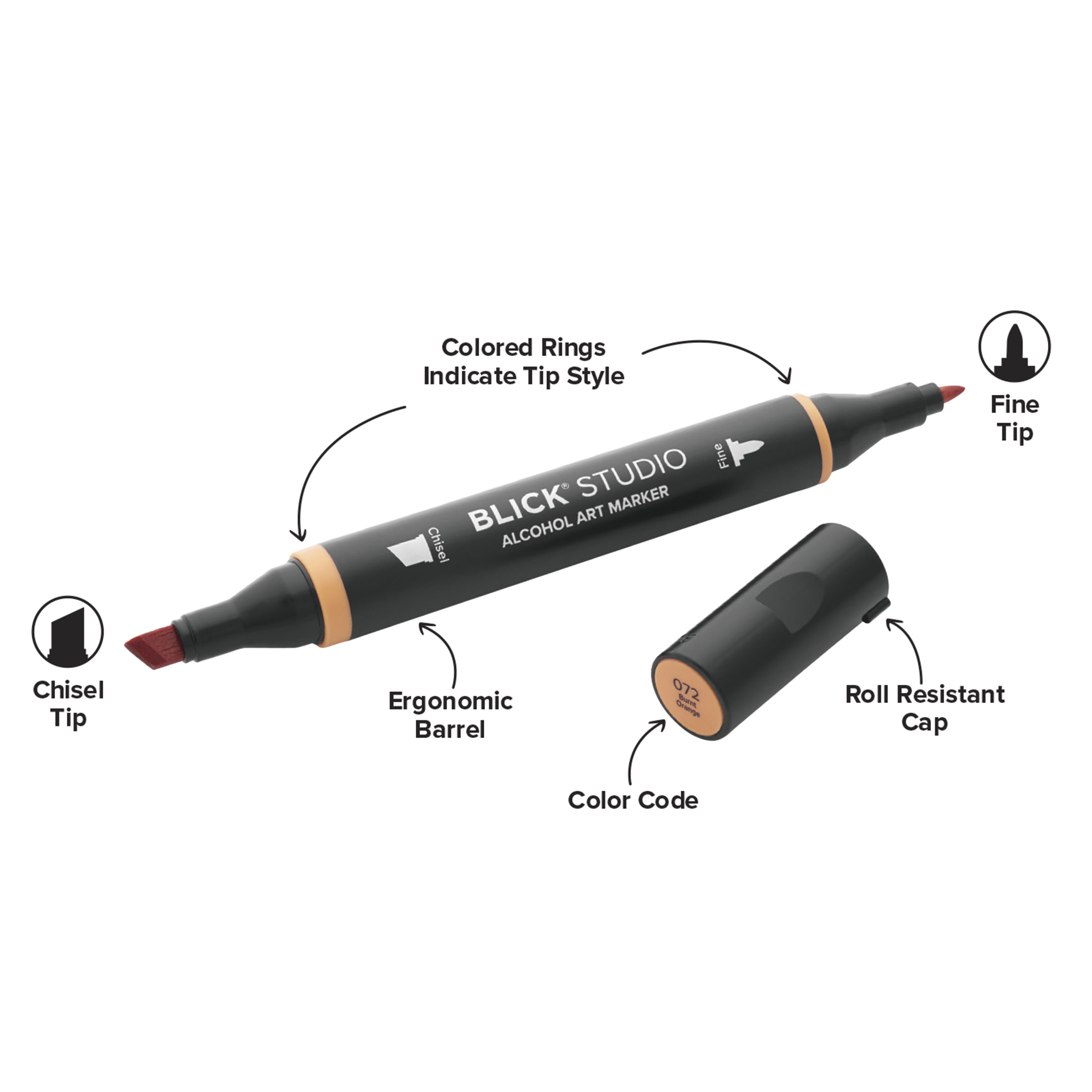 Blick Studio Double-Ended Alcohol Art Markers - Assorted Colors