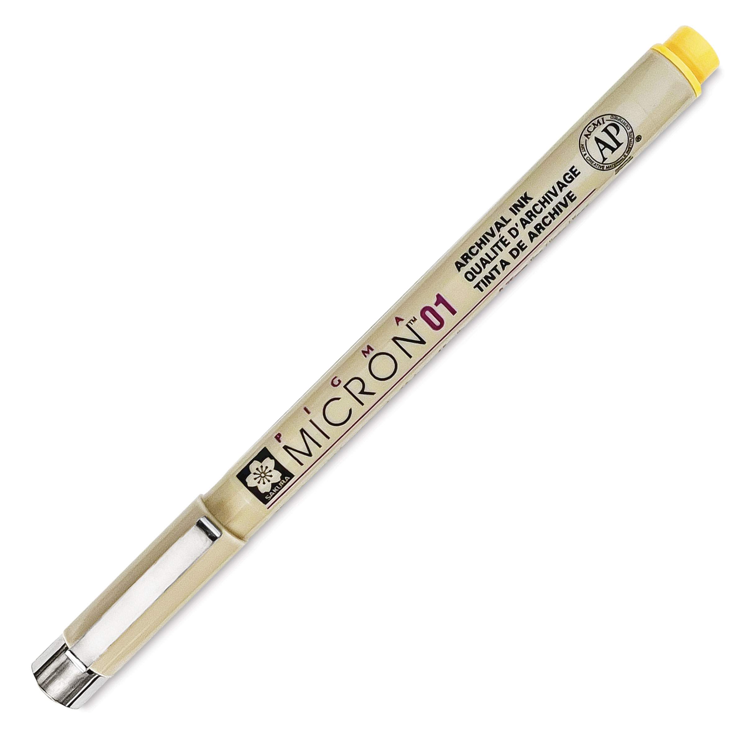 Sakura Pigma Micron Pen - Yellow, 01 | BLICK Art Materials