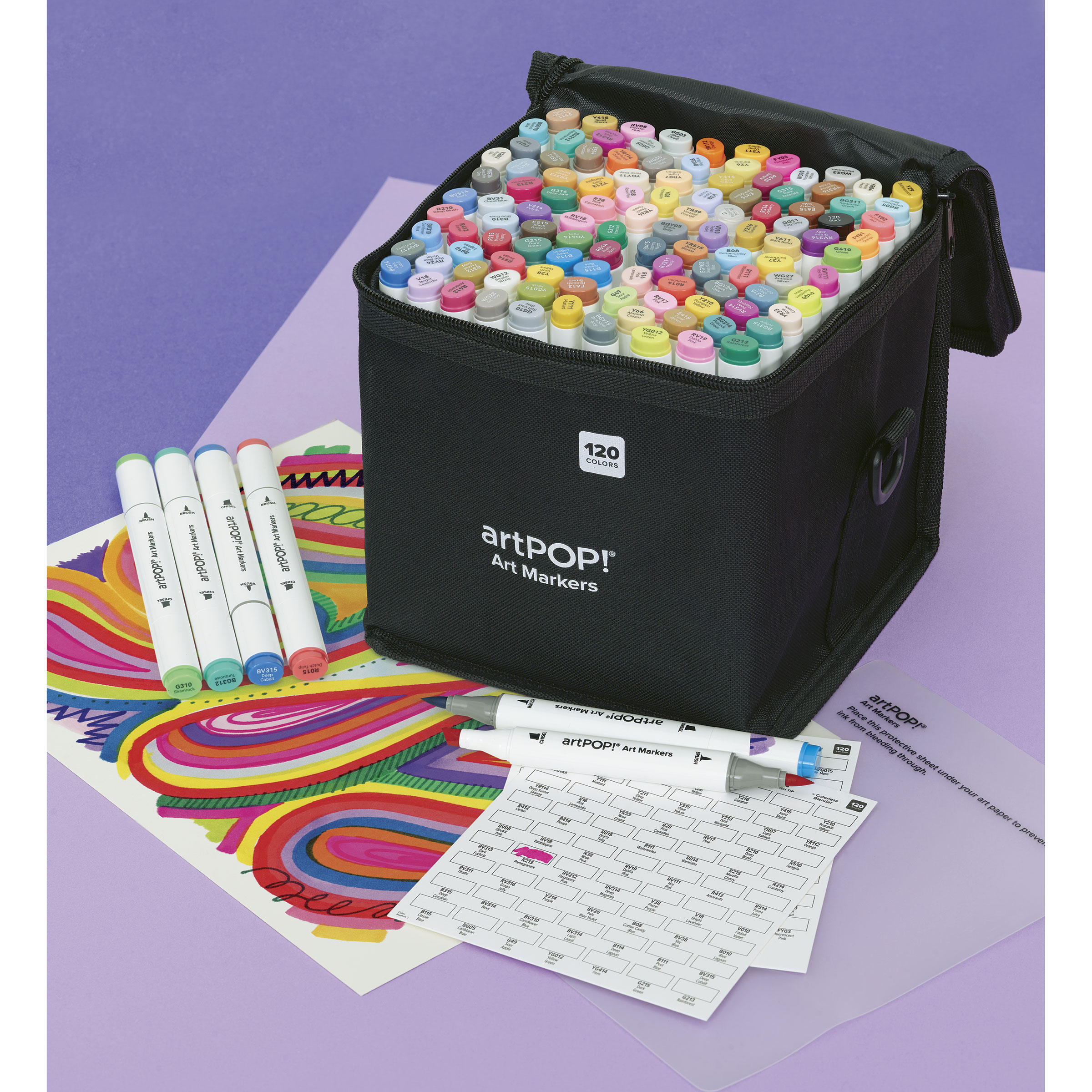 artPOP! Chisel and Brush Dual Tip Alcohol Art Marker Set - Set of