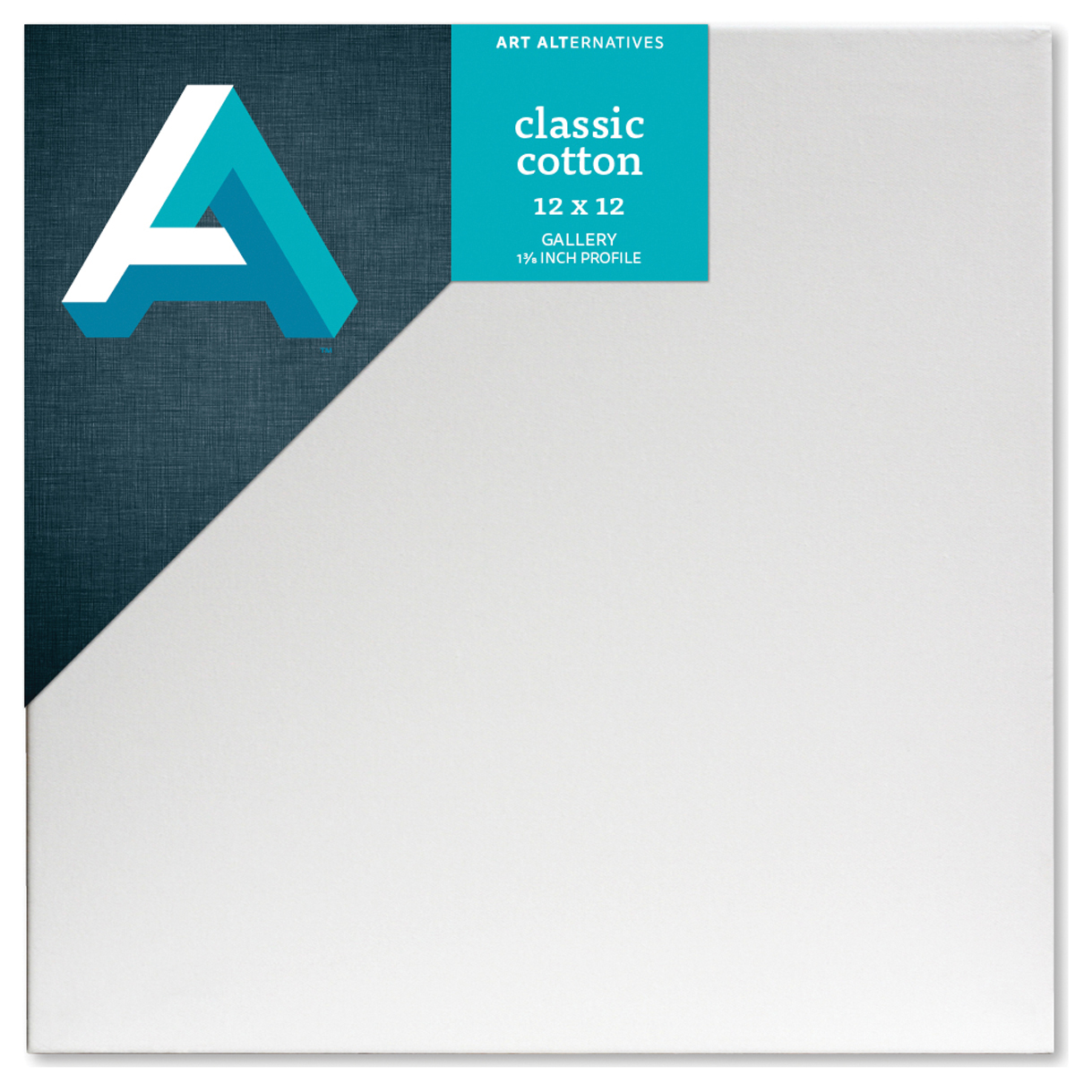 Art Alternatives Classic Cotton Stretched Canvas, Gallery, 1-3/8 in Profile, 12 in x 12 in